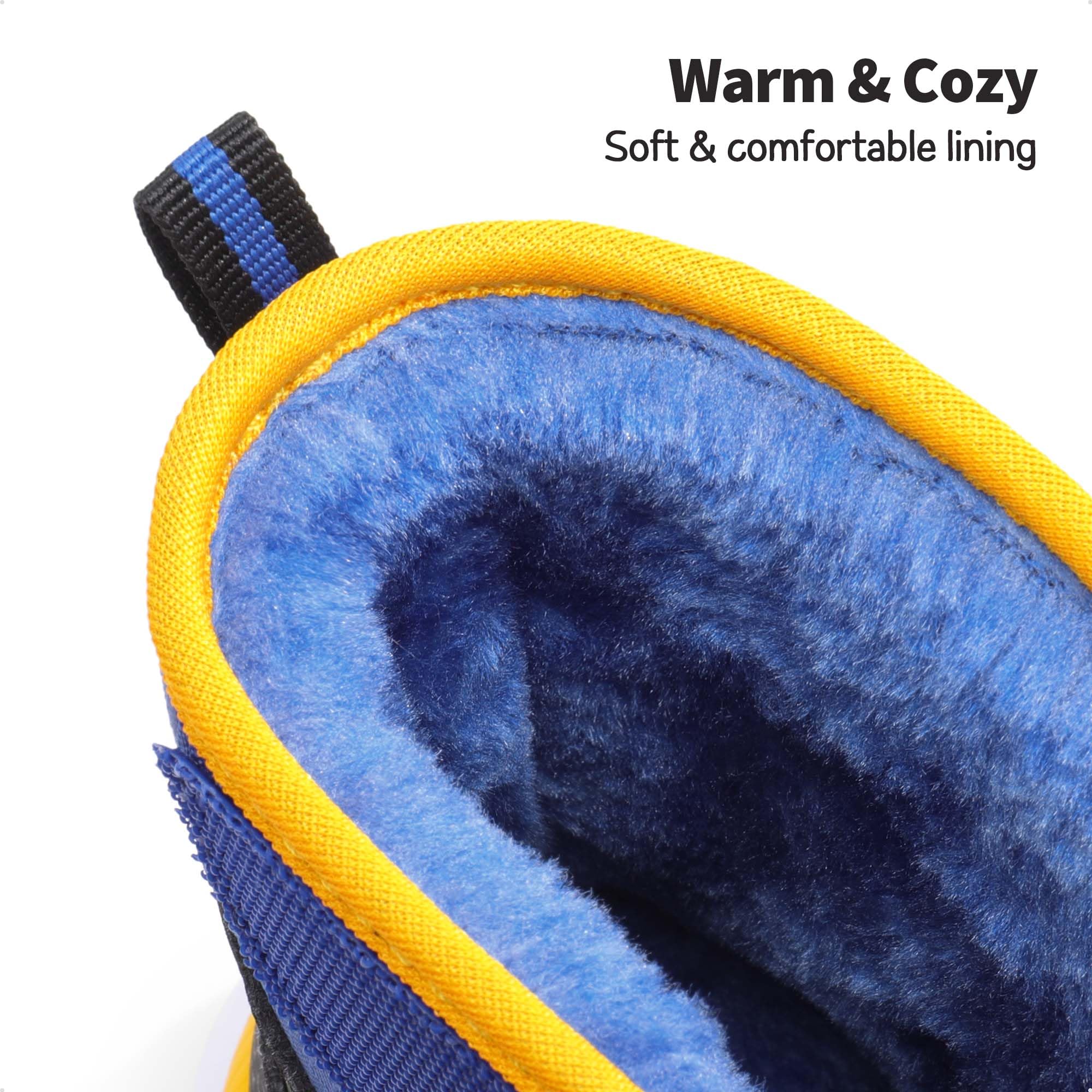 DREAM PAIRS Boys Girls Toddler Snow Boots Faux Fur Lined Mid Calf Little Kids Winter Shoes SDSB2308K Size 6 Toddler ROYAL BLUE ORANGE SIZE 25