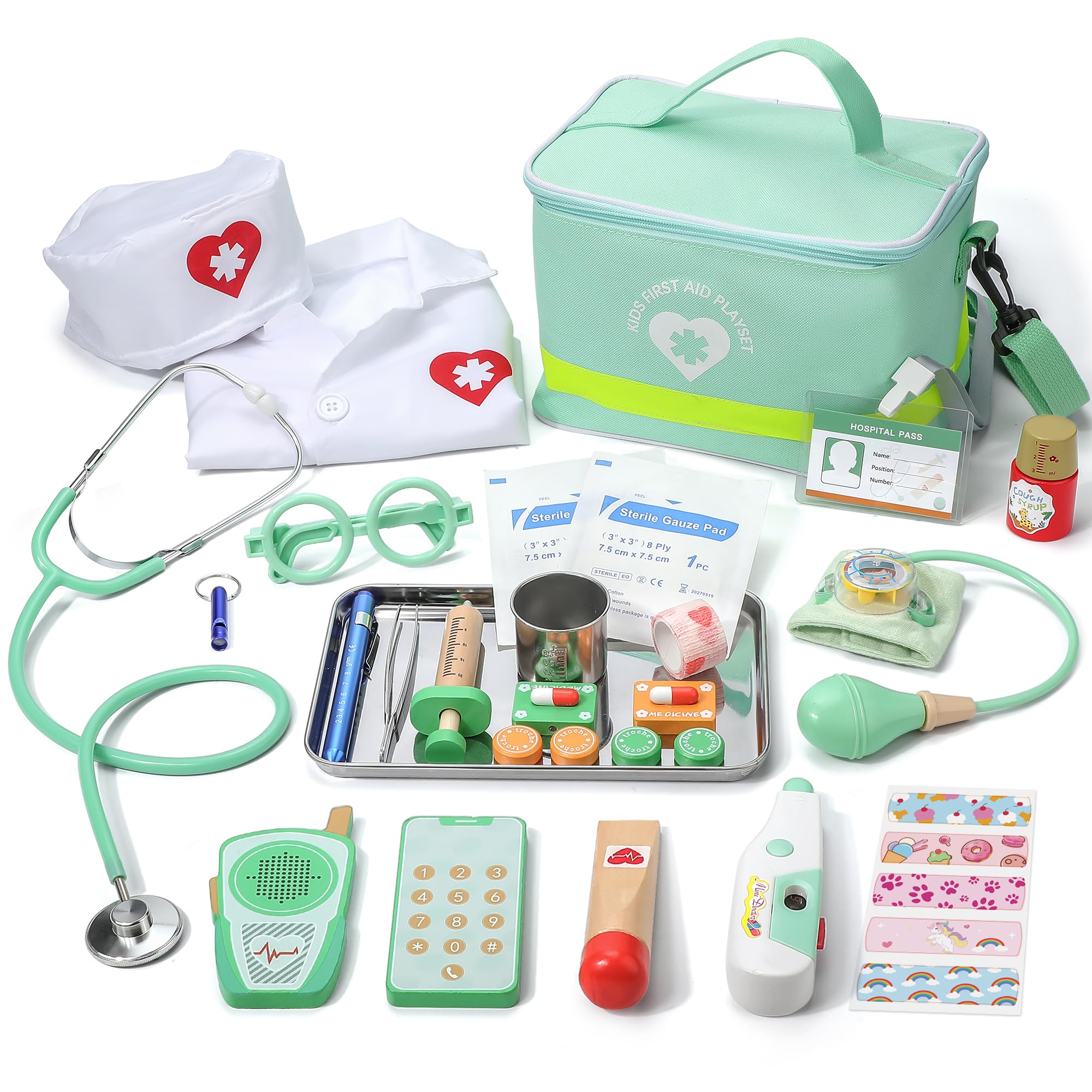 Liberry Doctor Kit for Toddlers Aged 3 4 5, Kids Doctor Play Set with Real Stethoscope & Medical Bag, Pretend Doctor Toys for Boys Girls Birthday Gift