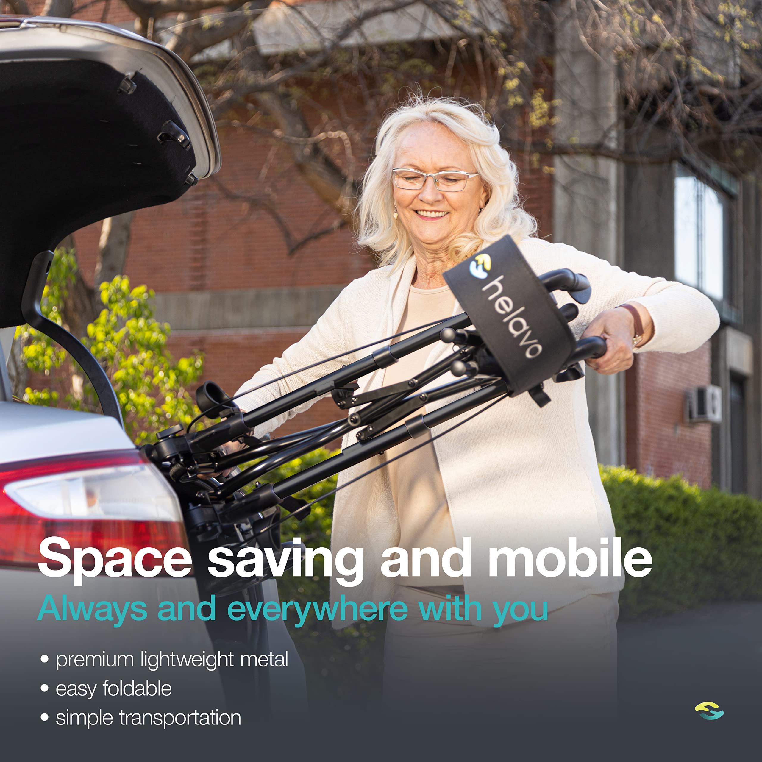 مشاية هيلافو الفاخرة القابلة للطي - خفيفة الوزن من الألومنيوم - أقصى قدر من الحركة في الاستخدام المنزلي والخارجي