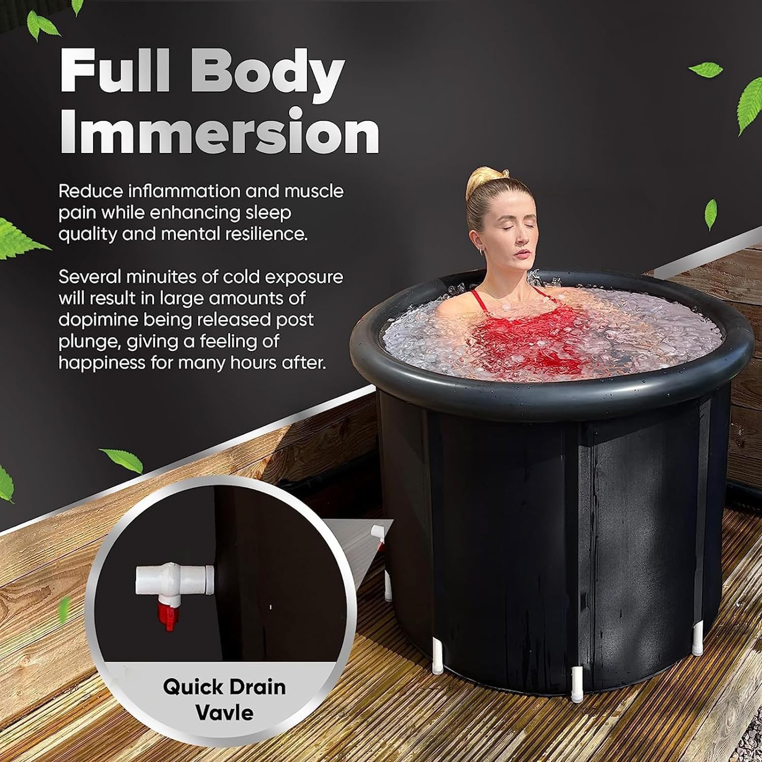 ice bath tub for athletes, Multi-Layer Portable cold Plunge Tub, Sport Recovery Cold Bath, Ice Bath Tubs cold pack, Foldable Cold Bath Tub with Cover?85 Gallon?model L?30”*30”*30”? Model L (30"*30"*30")