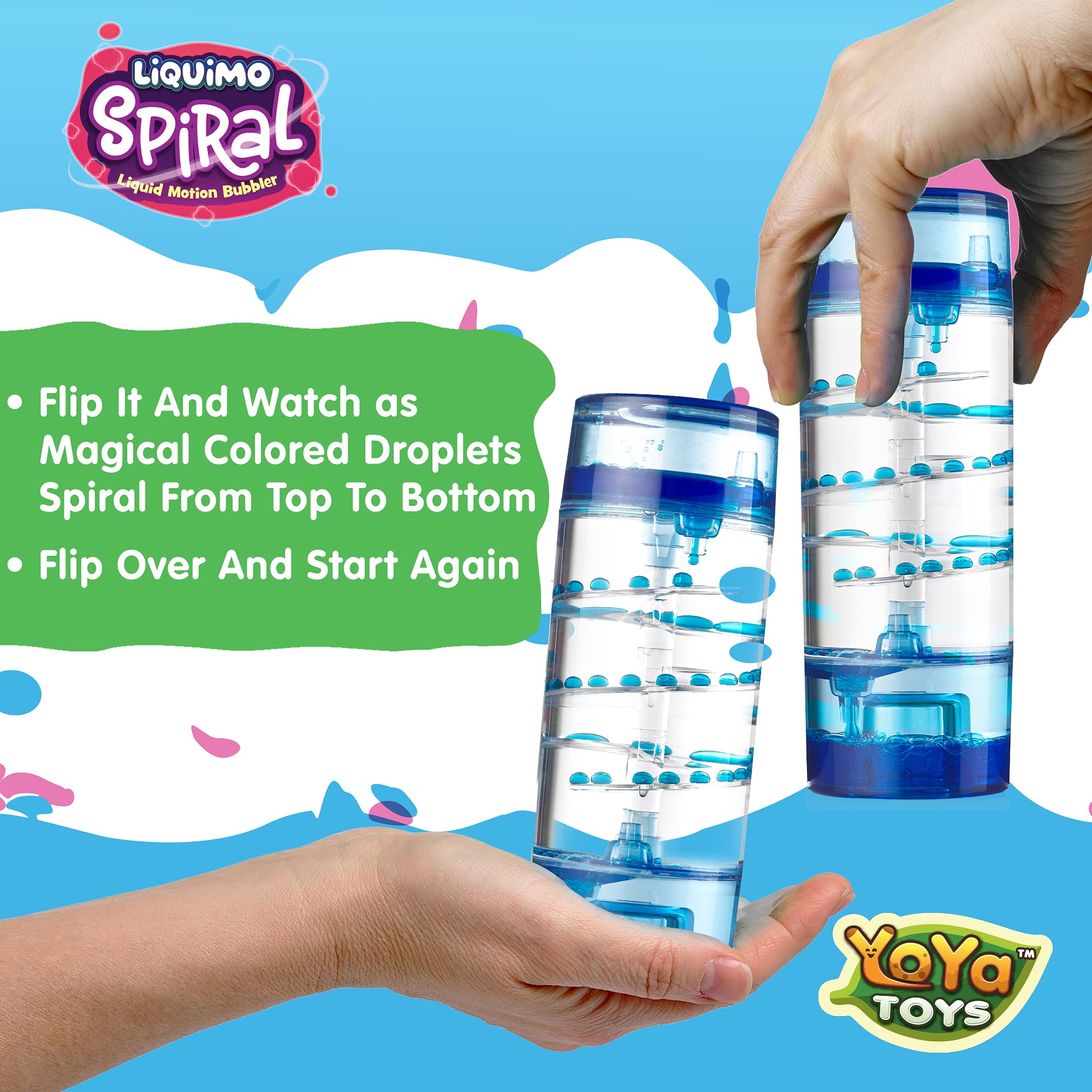 ساعة رملية على شكل فقاعات من YoYa Toys Liquimo، مؤقت حركة فقاعات حلزوني للأطفال - لعبة فيدجيت للأطفال المصابين بالتوحد - ملحقات سطح المكتب، هدايا عيد الميلاد