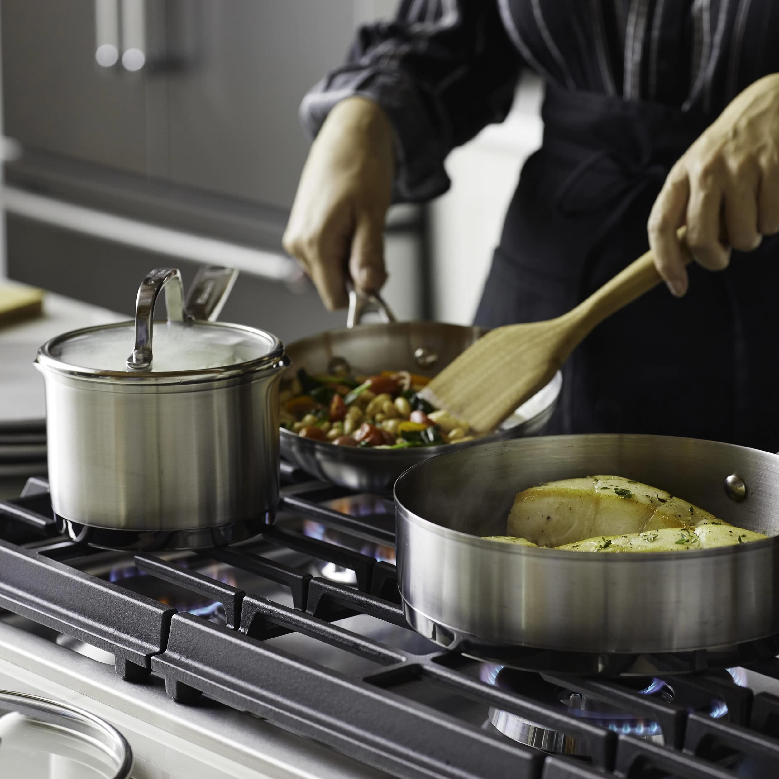 KitchenAid 3-Ply Base Stainless Steel 11pc Cookware Set