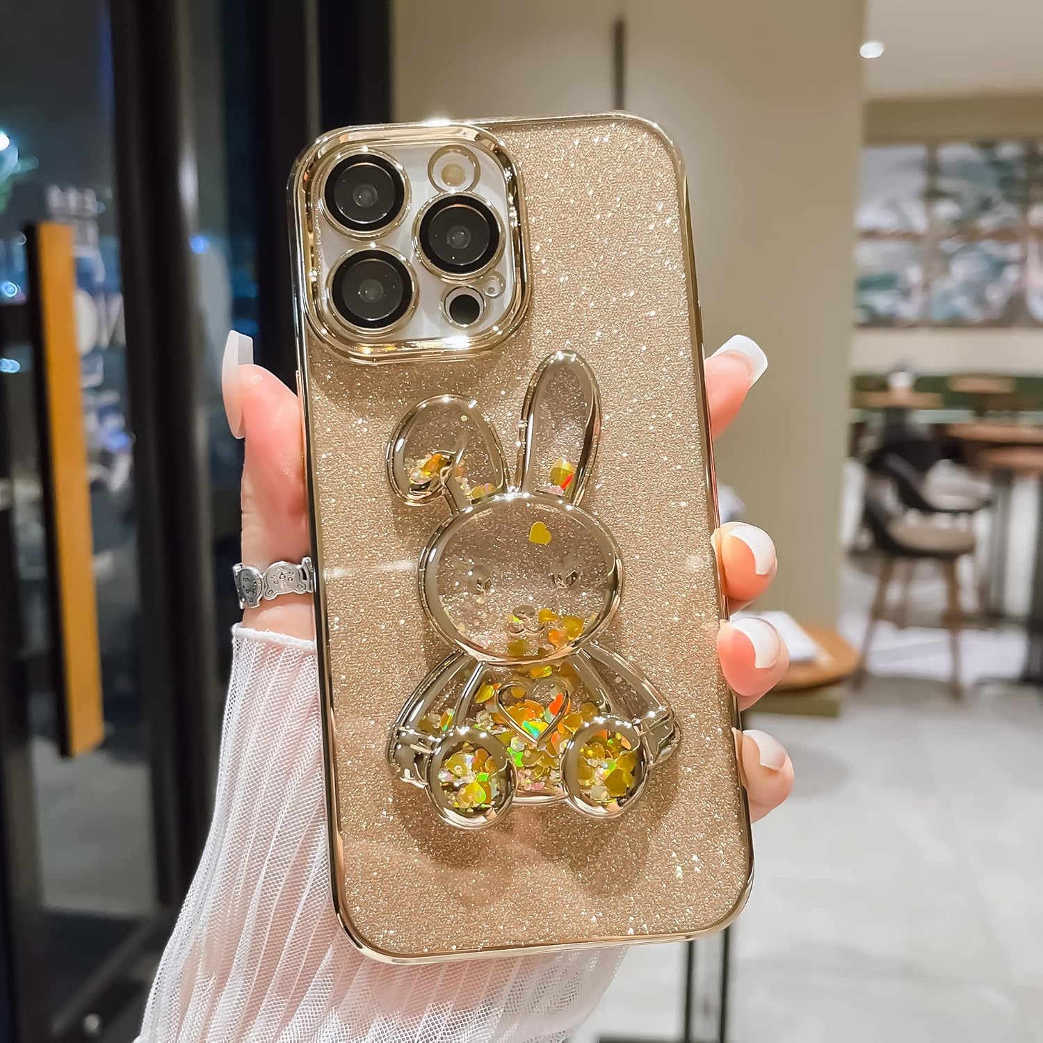3D Bunny Phone Case Compatible with iPhone 14 Pro Case,