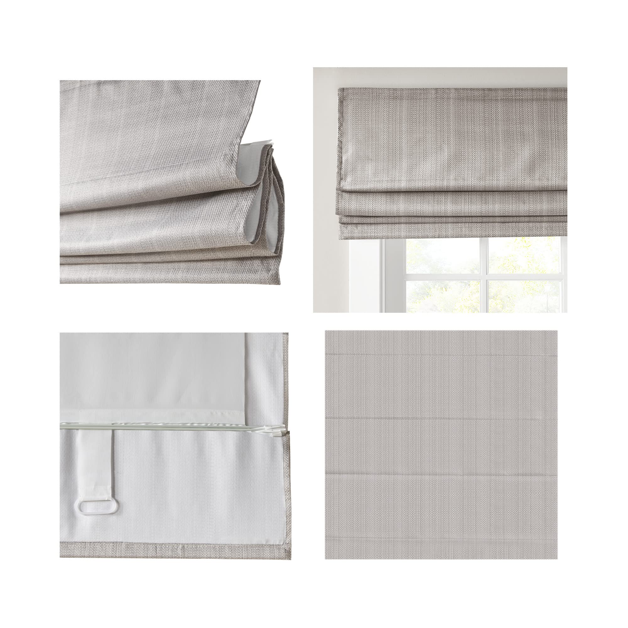 Madison Park Galen Cordless Roman Shades, 88.9 cm x 162.56 cm , Taupe
