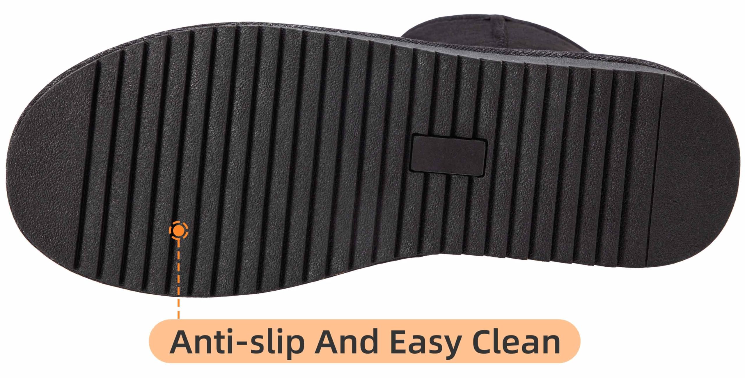 المقاس: 47 - حذاء ثلج رجالي من CAMEL CROWN مصنوع من الفرو، حذاء شتوي دافئ سهل الارتداء، حذاء قصير كلاسيكي، حذاء منزلي مريح للرجال، أسود