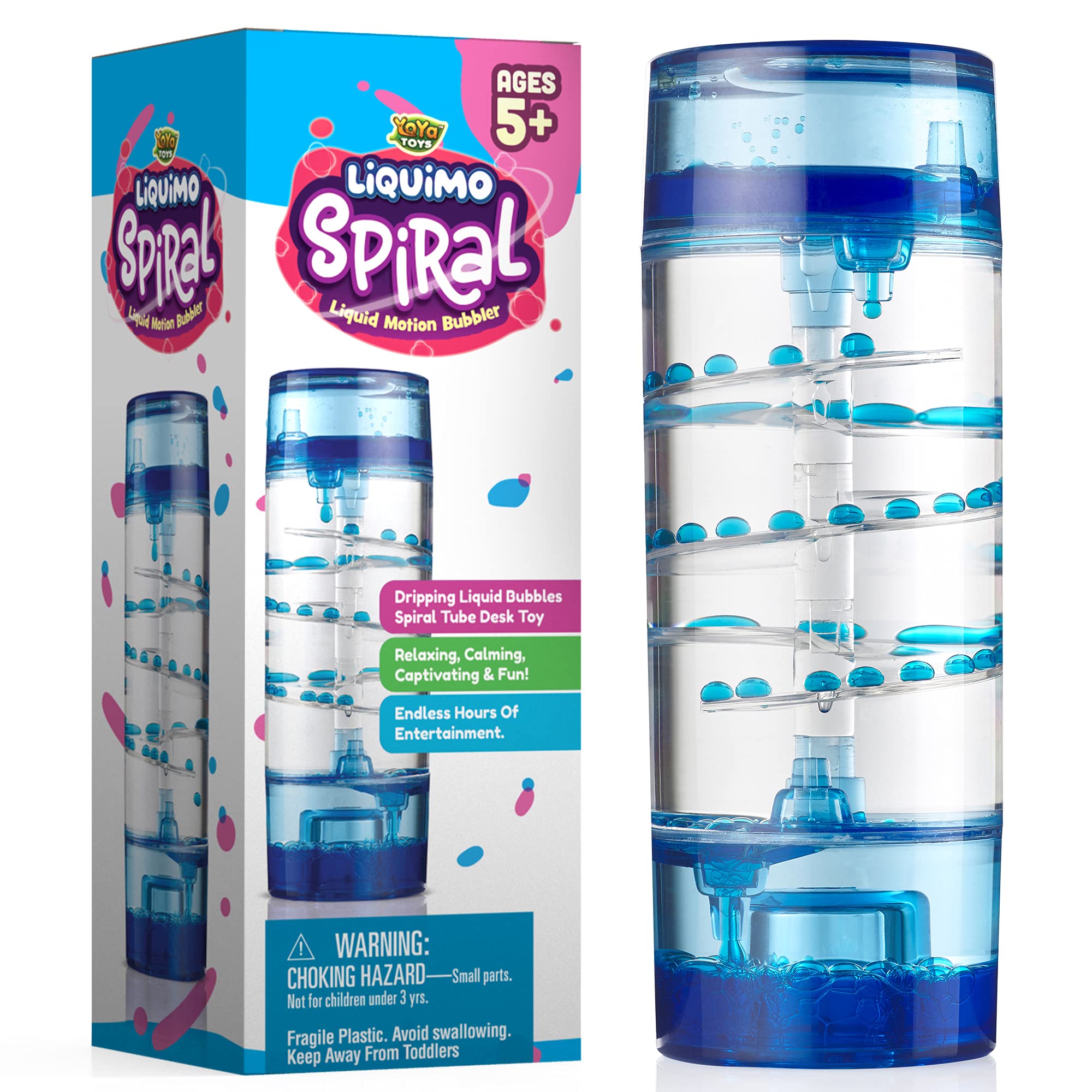 ساعة رملية على شكل فقاعات من YoYa Toys Liquimo، مؤقت حركة فقاعات حلزوني للأطفال - لعبة فيدجيت للأطفال المصابين بالتوحد - ملحقات سطح المكتب، هدايا عيد الميلاد
