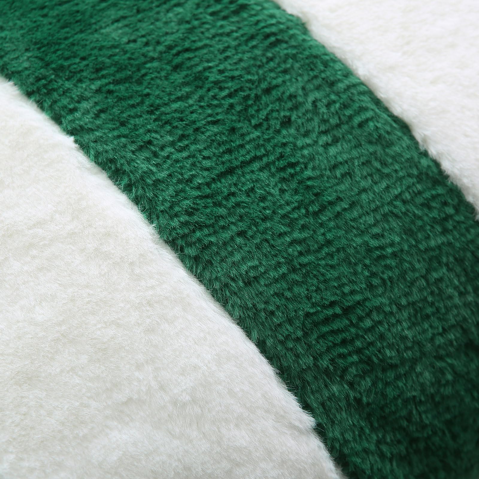 Ikuoic Green and White Striped Throw Pillow Covers 40 X 40 cm Set of 2