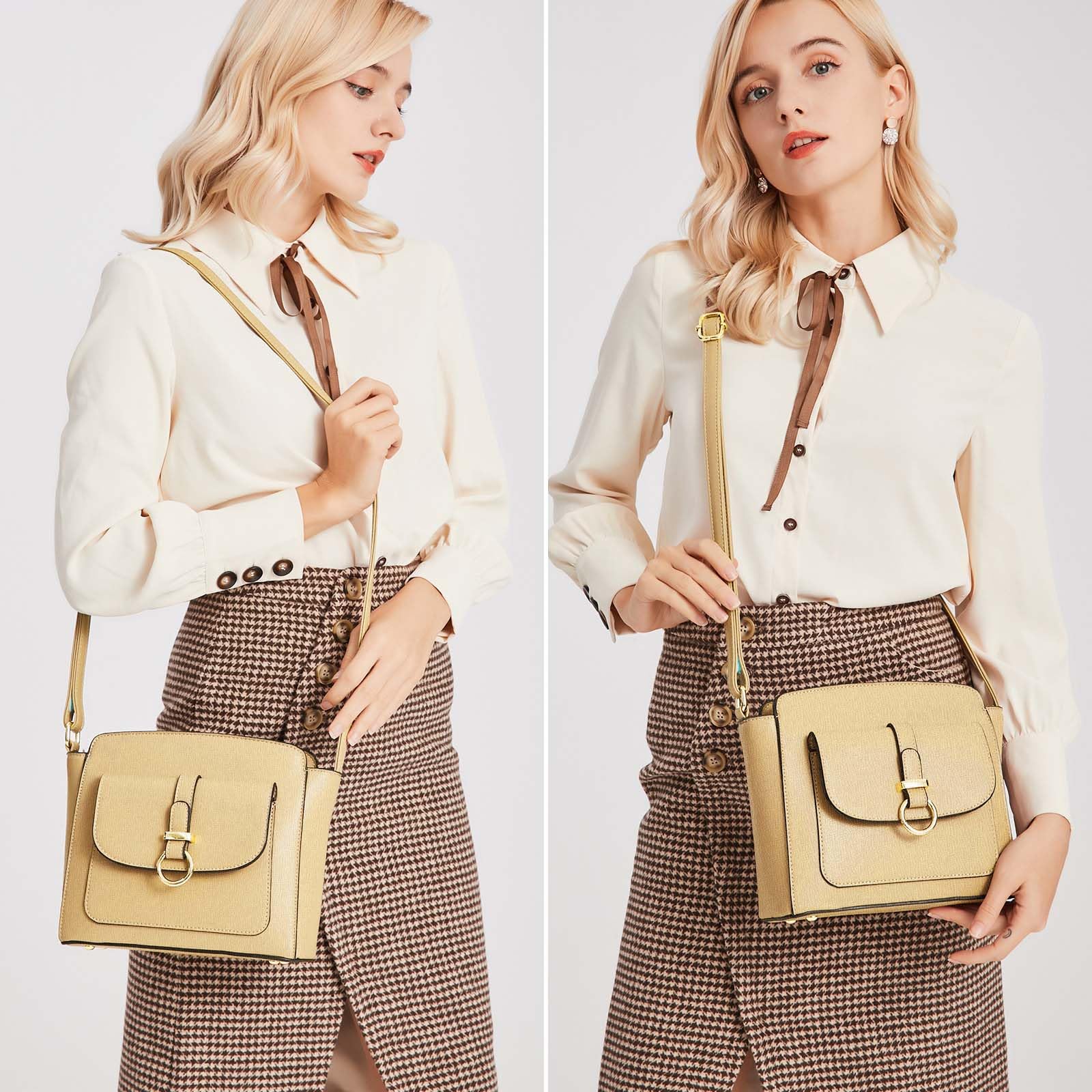 LA TERRE Lightweight Medium Crossbody Bags for Women, Small Crossbody Handbags Vegan Leather Shoulder Bag Purses