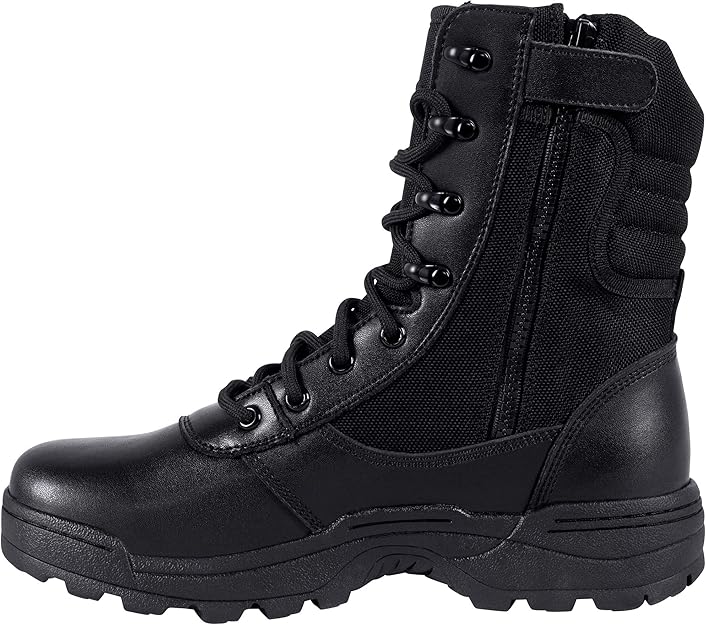 SIZE: 43 - RIELD Men's Military Tactical Work Boots Side Zipper Jungle Army Combat Boots,Black
