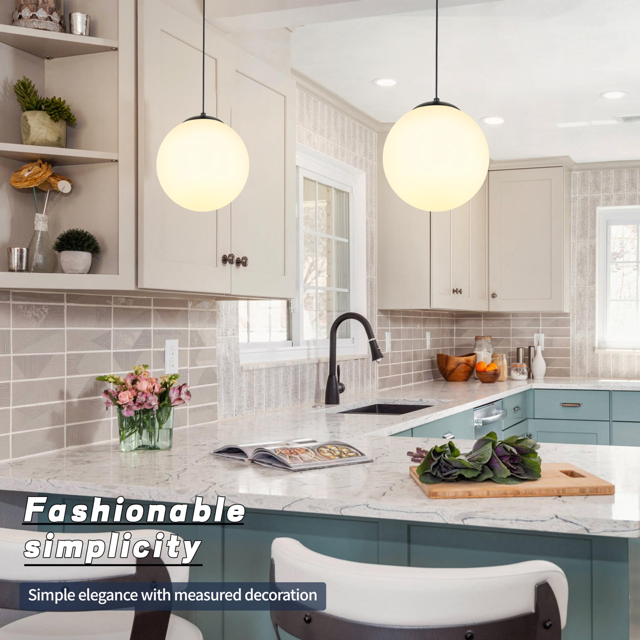 مصباح معلق كروي من كوكو ويوكينا، مقاس 25 سم، أسود، منتصف القرن