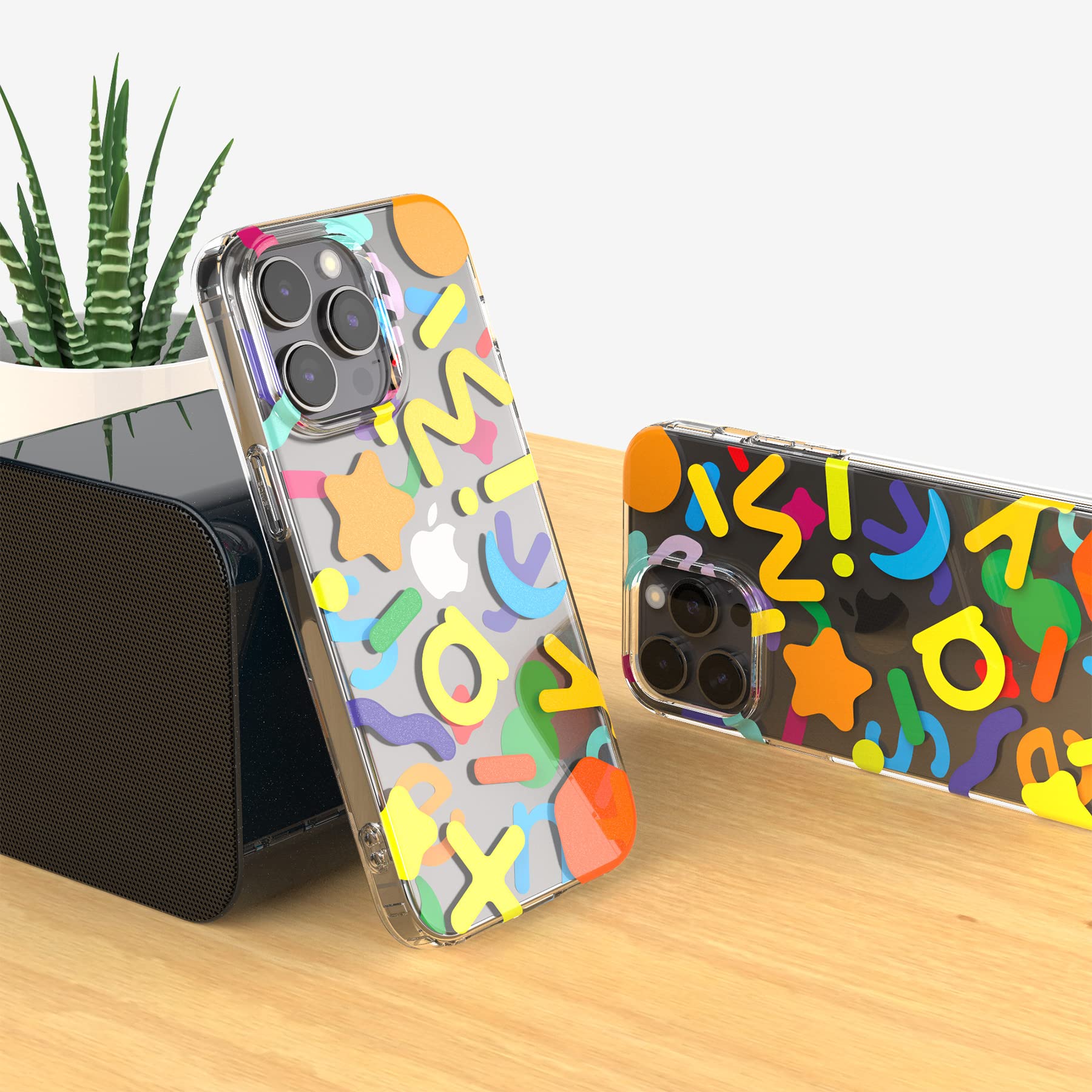 جراب Senyimax لهاتف iPhone 14 Pro Max أنيق وجذاب بنمط حروف مزدوج الطبقات، جراب واقٍ صلب مقاوم للصدمات من مادة TPU للرجال والفتيات والنساء (متعدد الألوان)