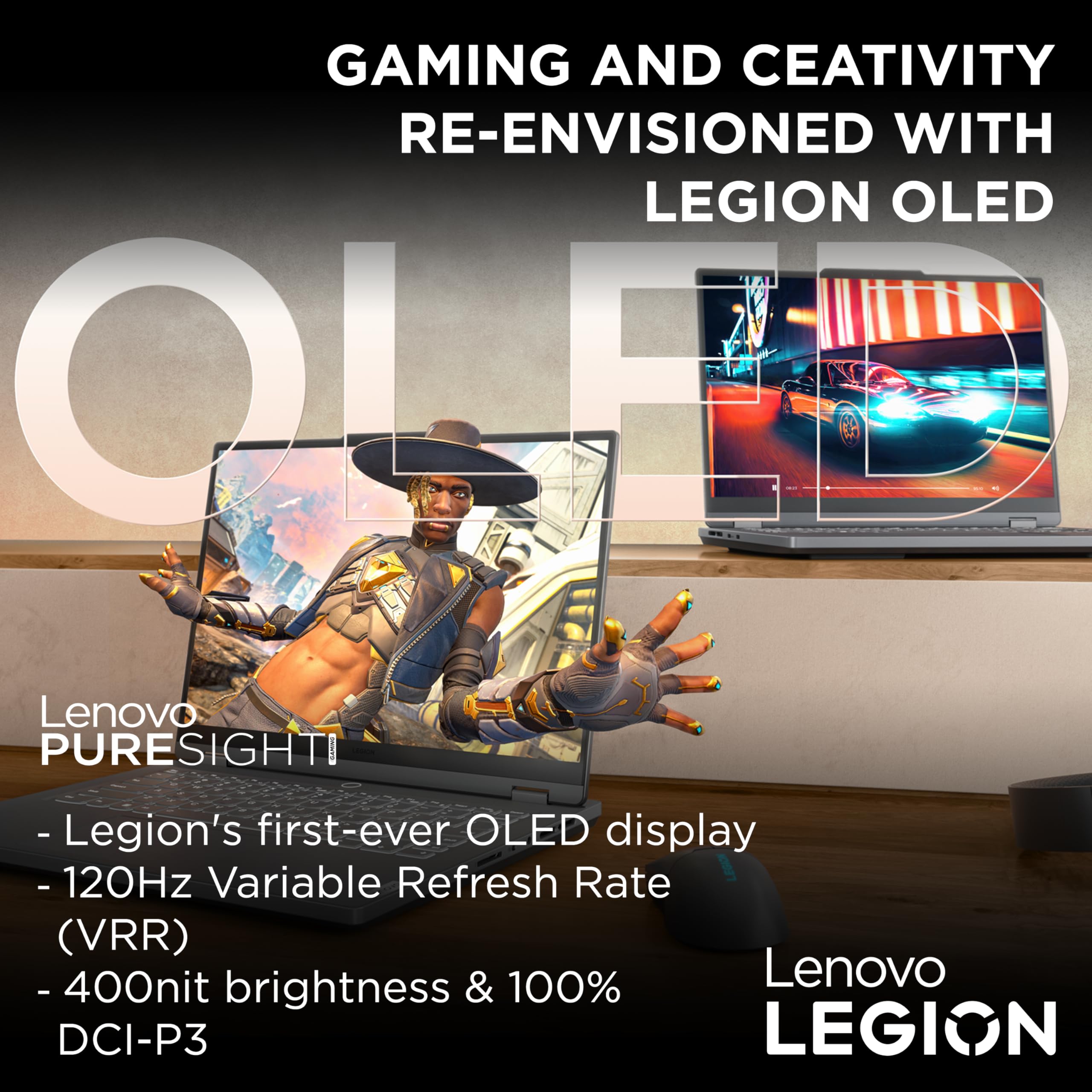 Lenovo Legion UltraSlim 5 14APH8, Gaming Laptop, 14.5" 2.8K OLED Display, AMD Ryzen 7-7840HS, 16GB RAM, 1TB SSD, NVIDIA® GeForce RTX™ 4050 6GB, Win11, Storm Grey