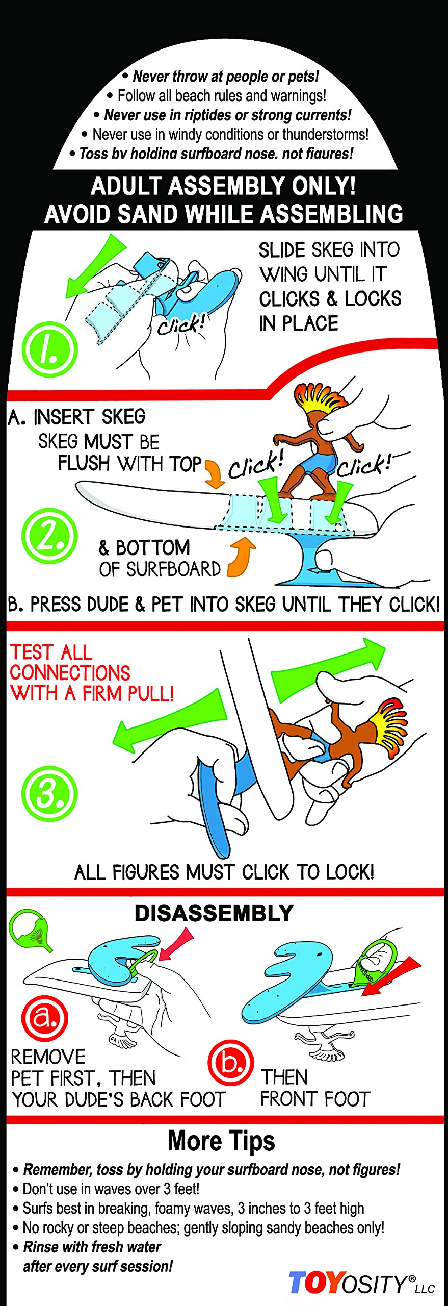 لعبة شاطئية صغيرة تعمل بالطاقة الموجيّة، للحيوانات الأليفة ولوح ركوب الأمواج من Surfer Dudes Legends & Surfer Pets - Promethei Paula and Alberta