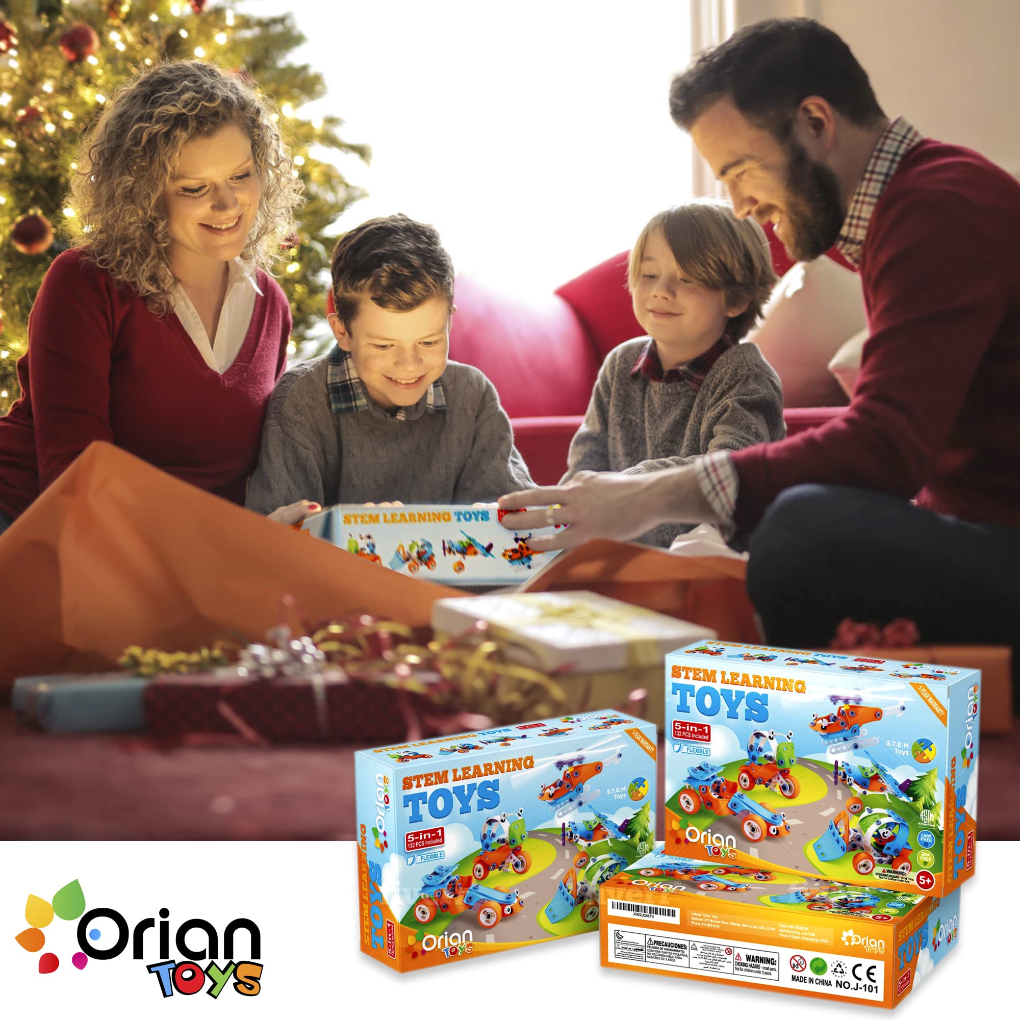 Orian 5 in 1 STEM Learning Toys for Boys and Girls, Best IQ Builder STEM Learning Toys
