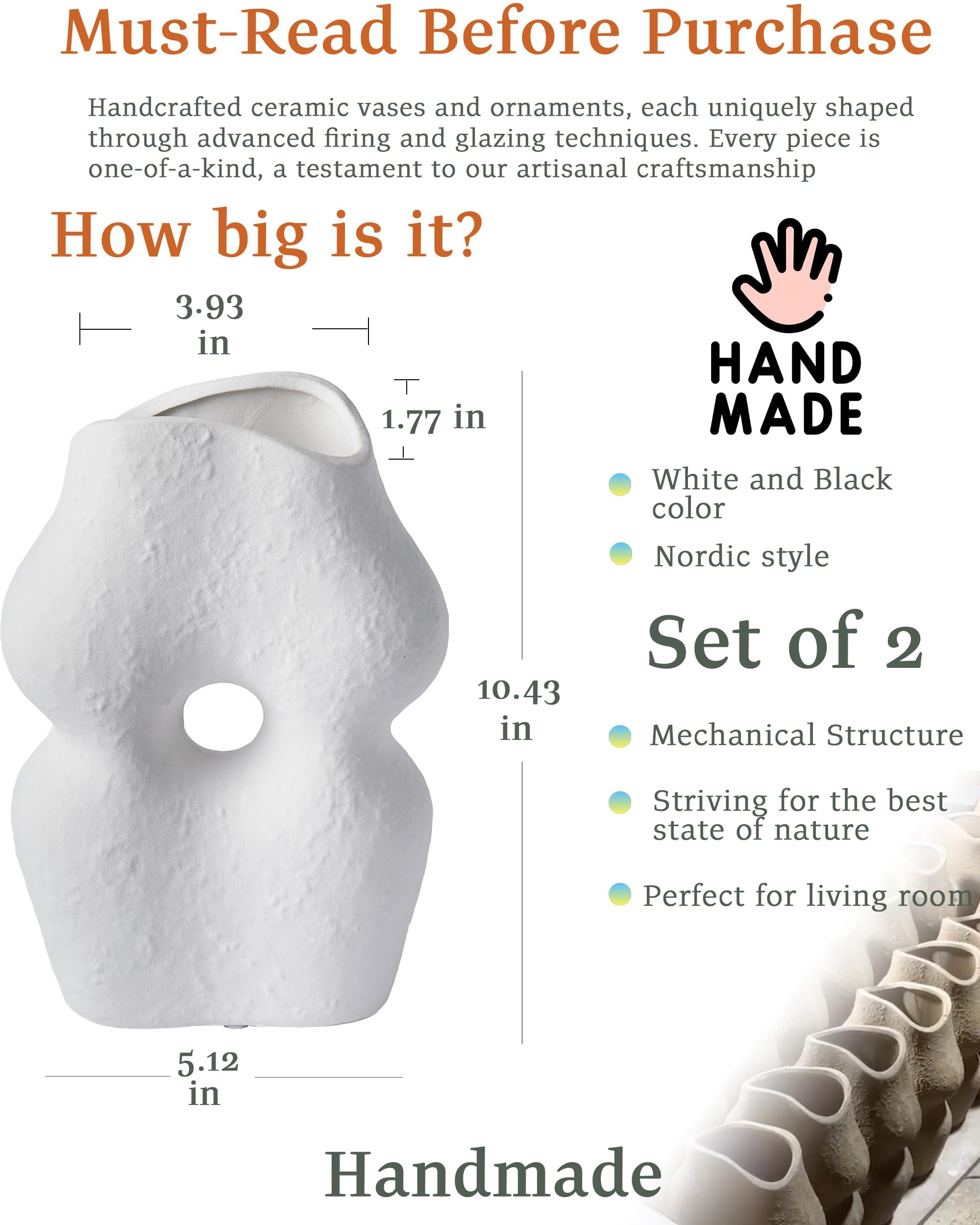 مجموعة مزهريات سيراميك بيضاء وسوداء من UPWOIGH، مكونة من قطعتين، مزهريات زهور عصرية بتصميم بوهو، لديكور المنزل