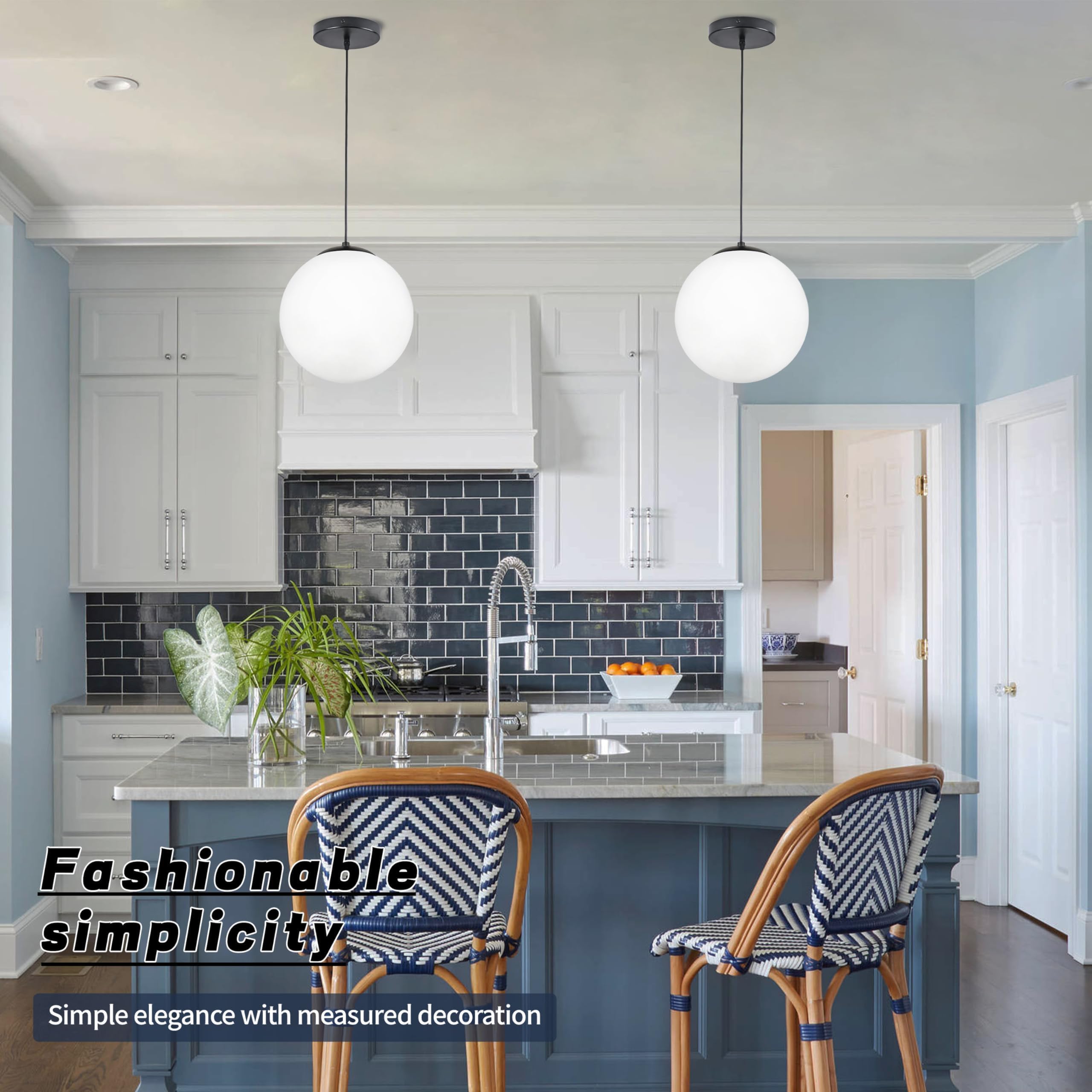 مصباح معلق كروي من كوكو ويوكينا، مقاس 25 سم، أسود، منتصف القرن