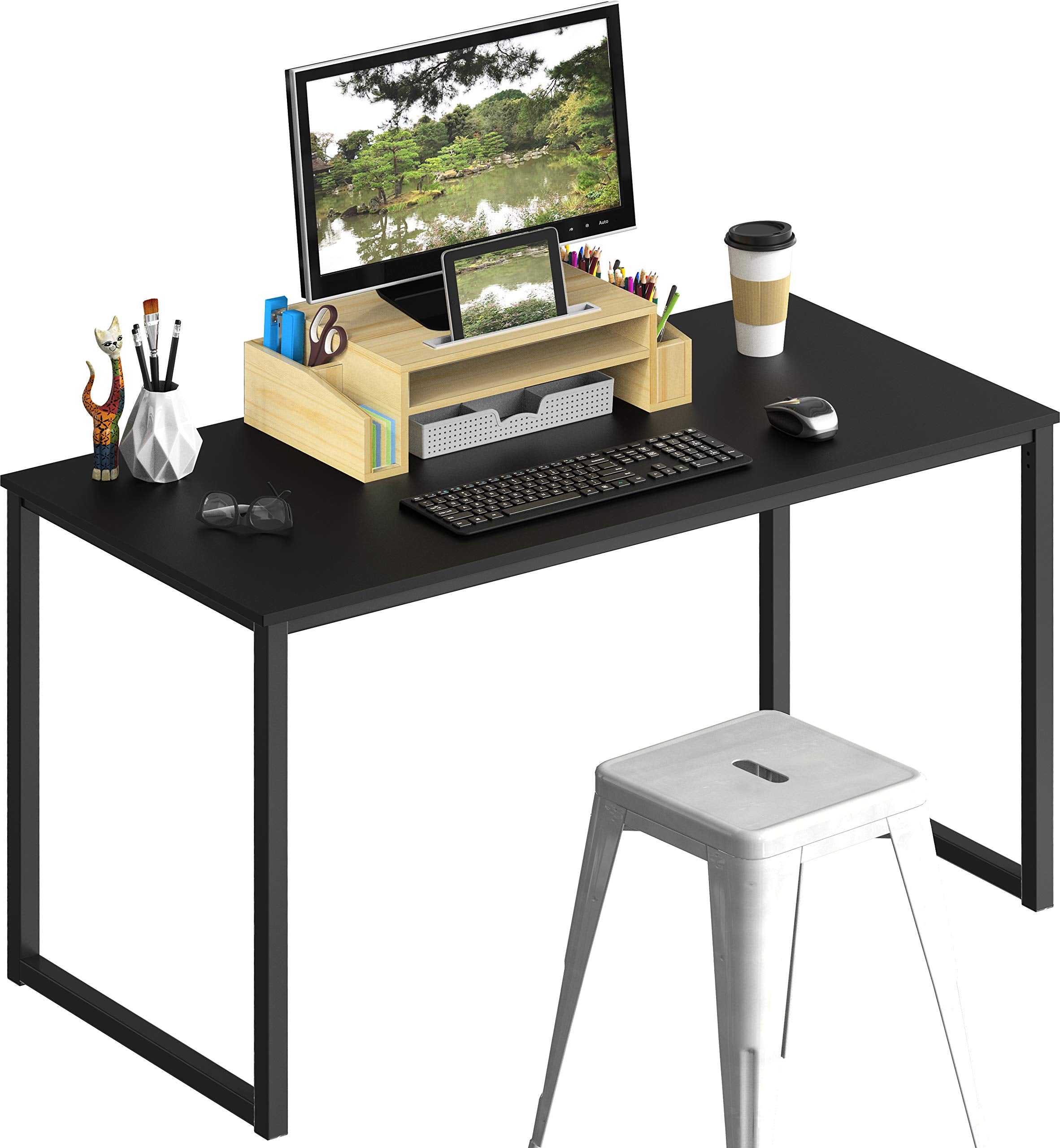 مكتب كمبيوتر SHW Home Office مقاس 48 بوصة، أسود