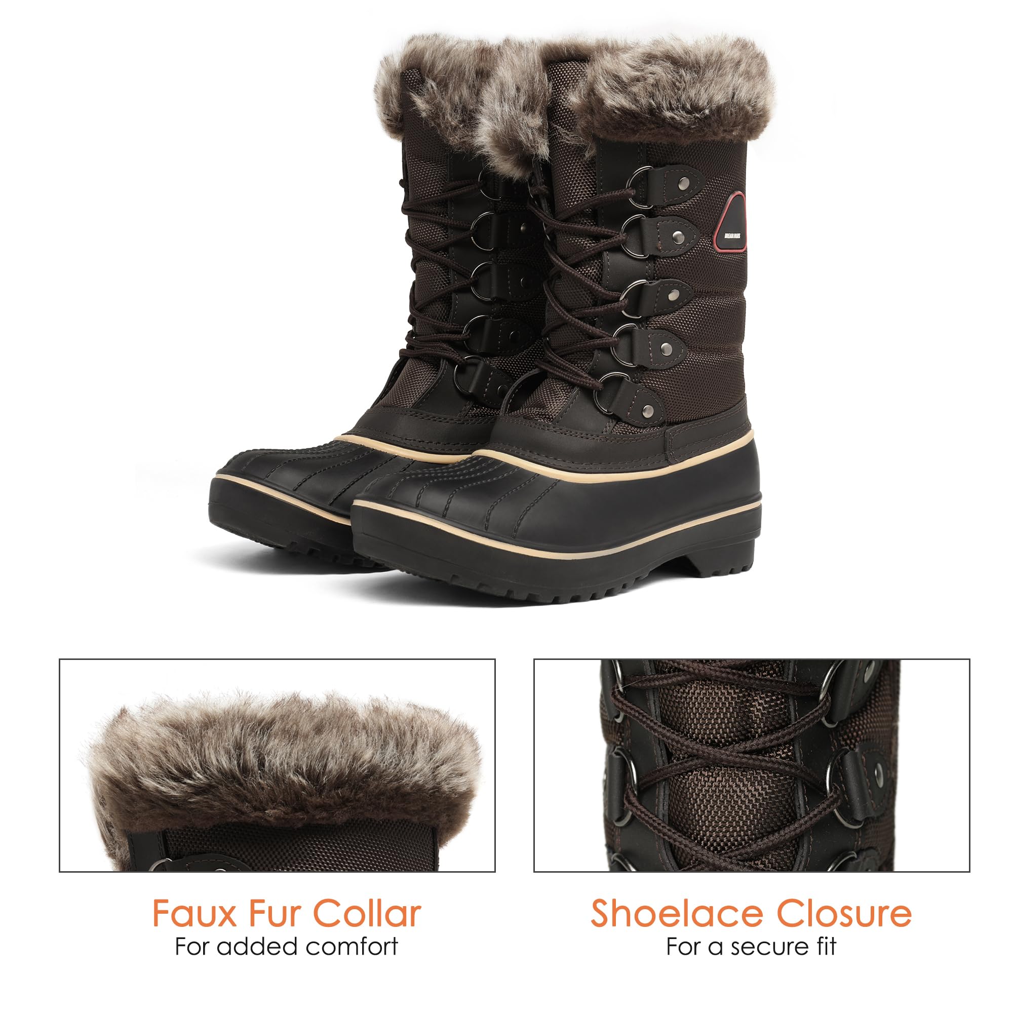 SIZE 38: DREAM PAIRS Women's Warm Faux Fur Lined Mid-Calf Winter Snow Boots
