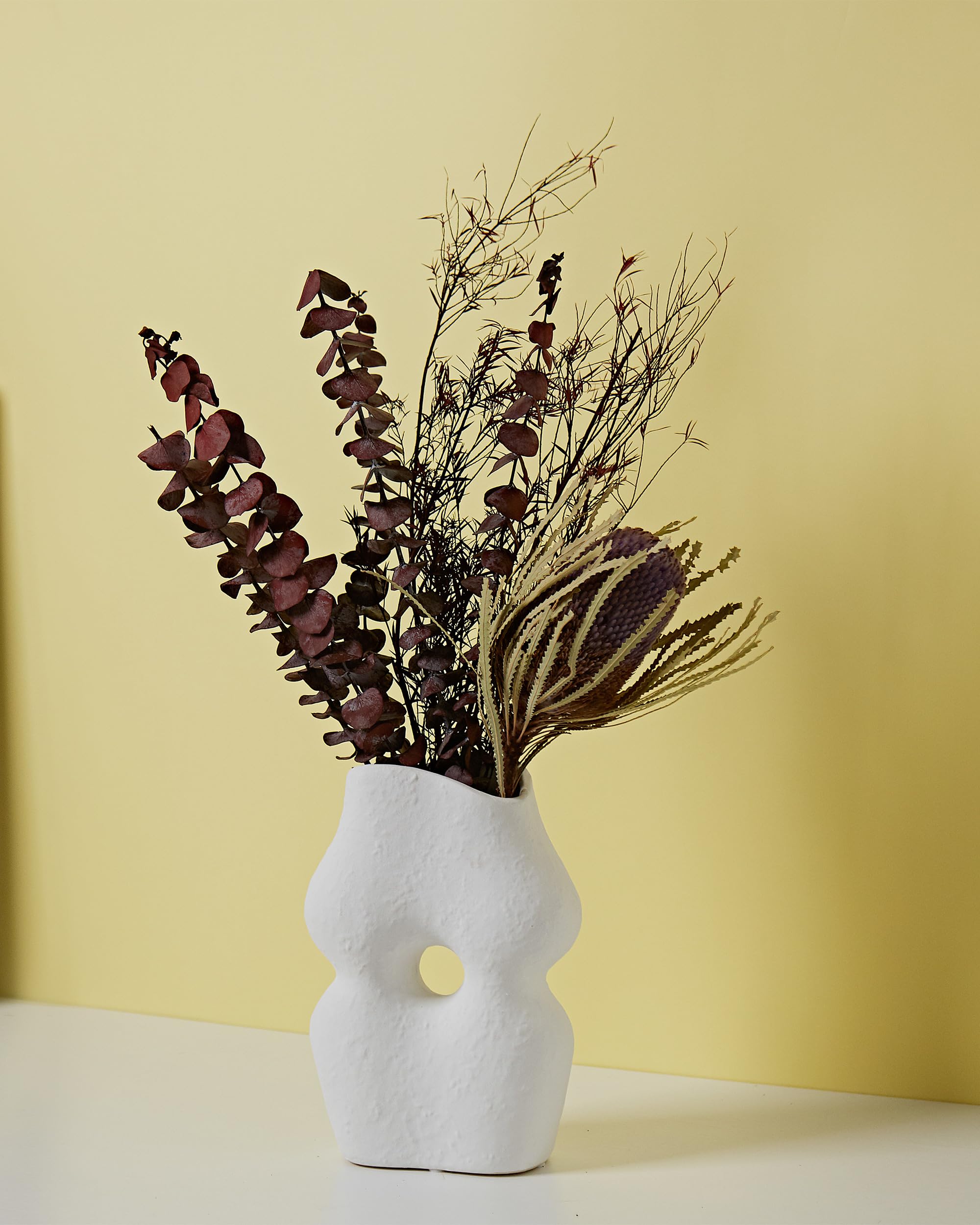 مجموعة مزهريات سيراميك بيضاء وسوداء من UPWOIGH، مكونة من قطعتين، مزهريات زهور عصرية بتصميم بوهو، لديكور المنزل