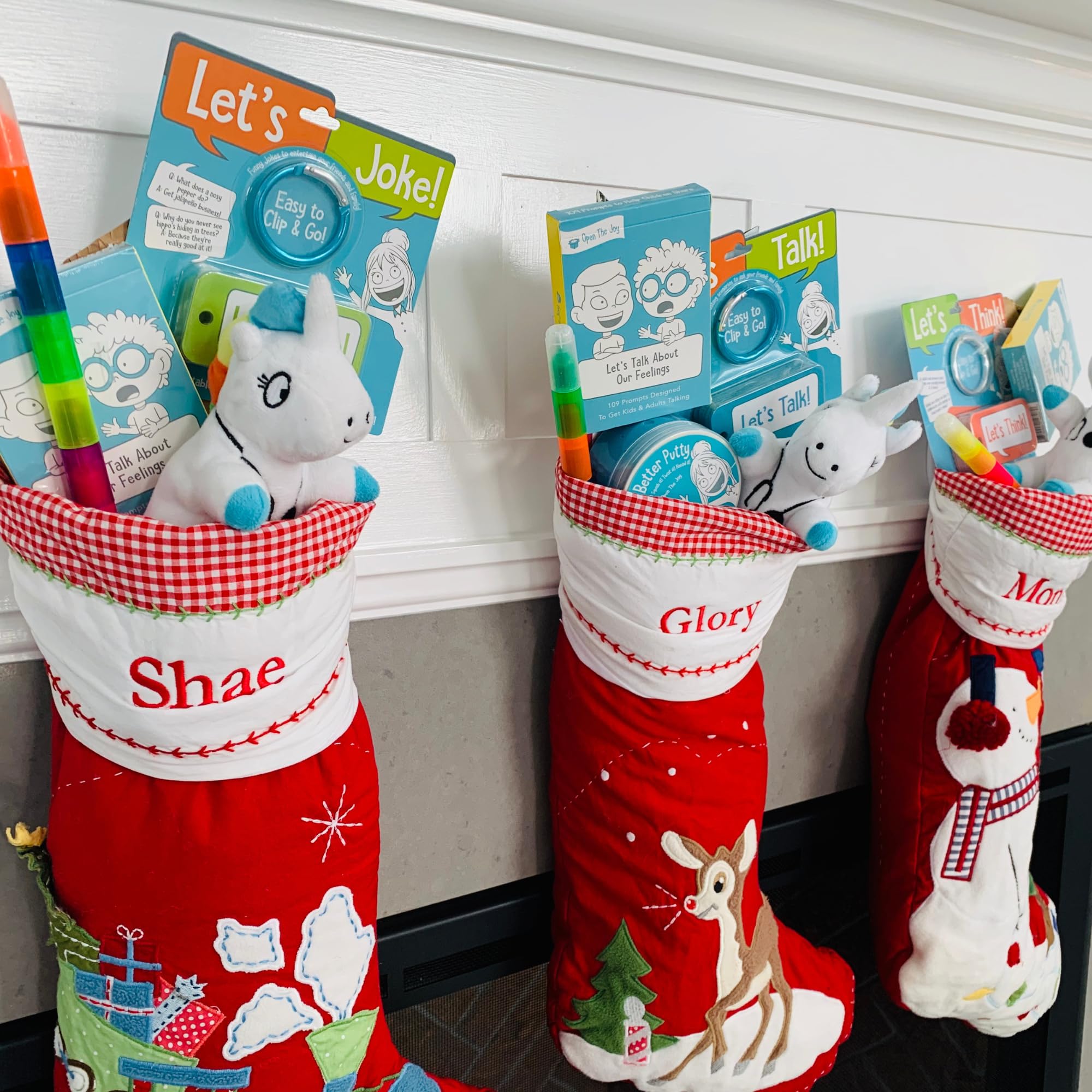 Open The Joy Let’s Chat 3–1 Conversation Starters Cards for Kids, Grab and Go Travel Card Games in Car, Airplanes, Talk, Think, Joke Cards - Ages 4+
