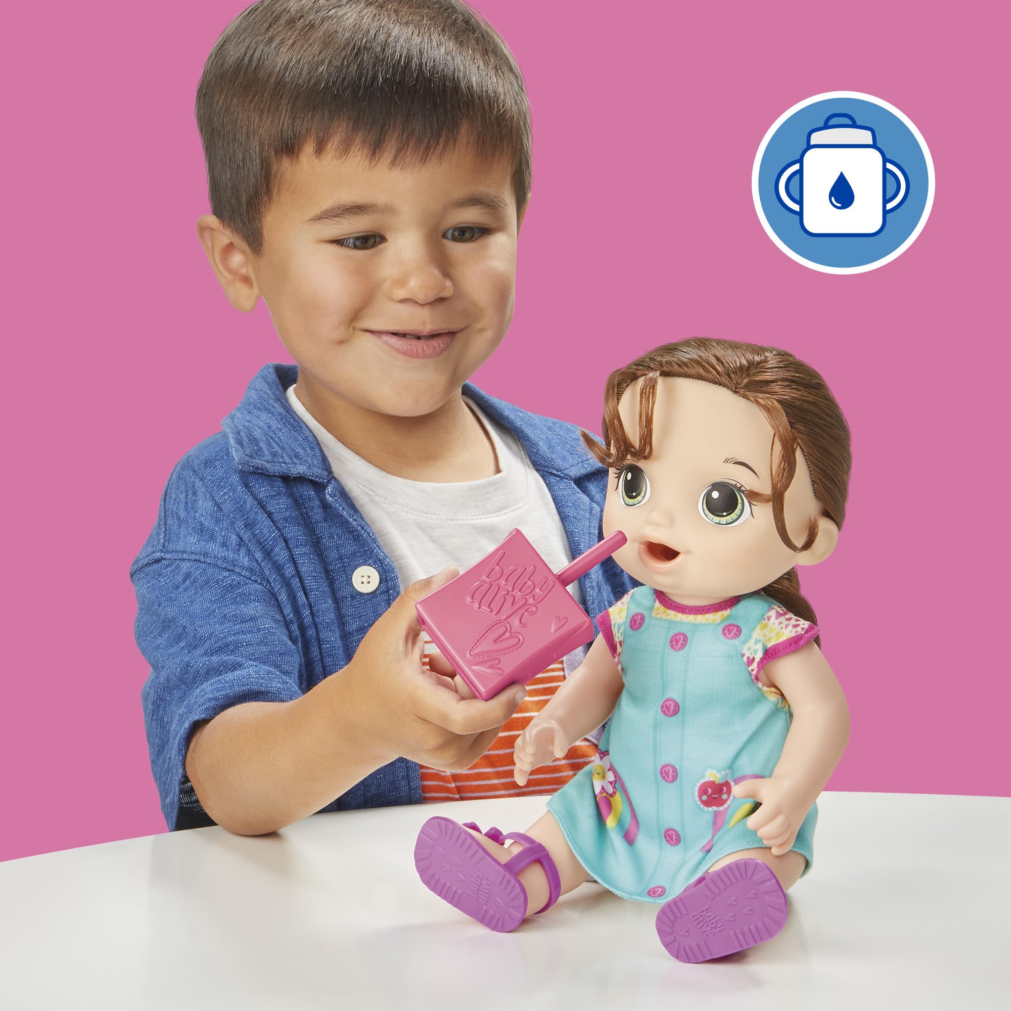 Baby Alive Time for School Baby Doll Set, Back to School Toys for 3 Year Old Girls & Boys & Up, 12 Inch Baby Doll, Brown Hair