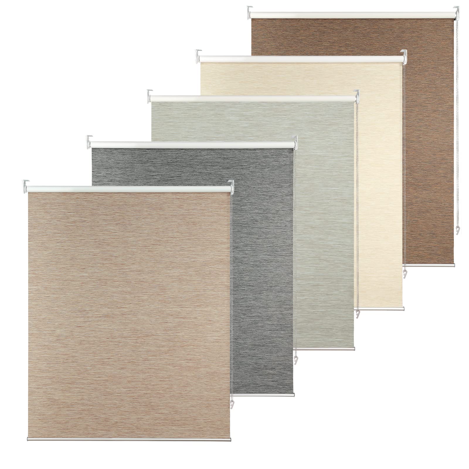 ستائر نوافذ RED GRAPES الدوارة، ستائر جاكار مخططة معتمة بنسبة 100%، حماية من الأشعة فوق البنفسجية، 62 سم (عرض) × 183 سم (ارتفاع)