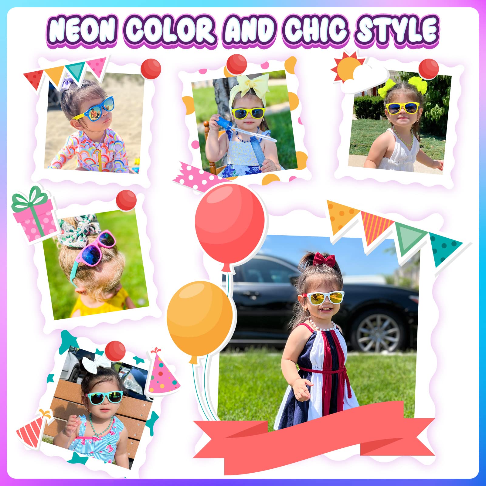 GINMIC Kids sunglasses bulk, Kids Sunglasses Party Favor 24 PCS