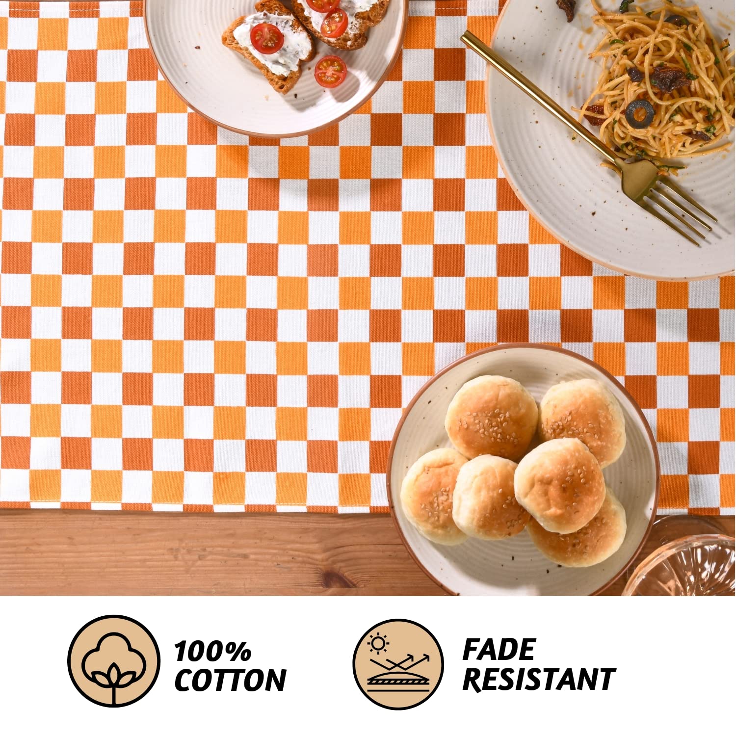 مفرش طاولة غولدي ١٠٠٪ قطن ٣٥.٥٦ × ٢٧٤.٣٢ سم