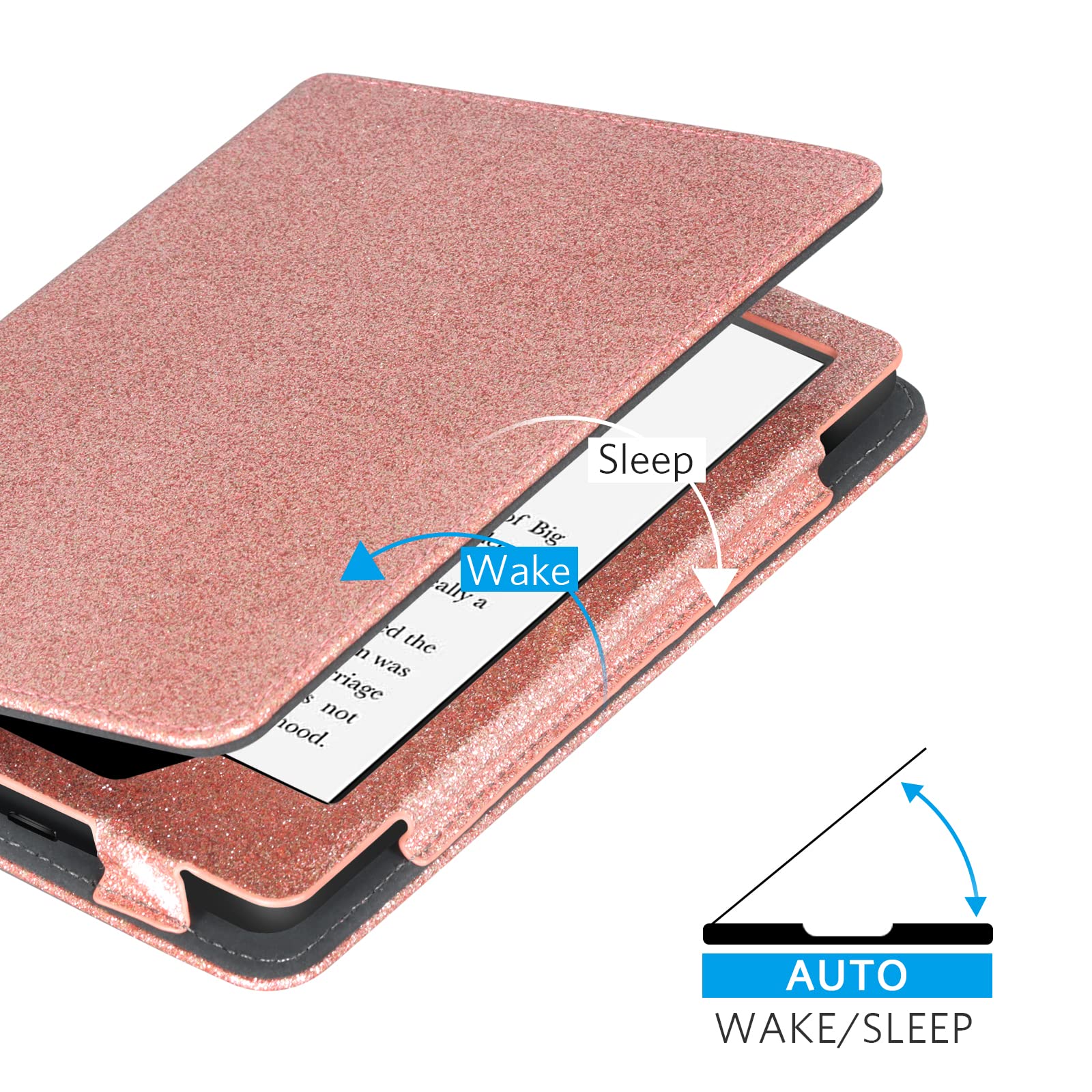 CoBak Kindle Paperwhite Case with Stand - Durable PU Leather Cover with Auto Sleep Wake, Card Slot, Hand Strap Feature