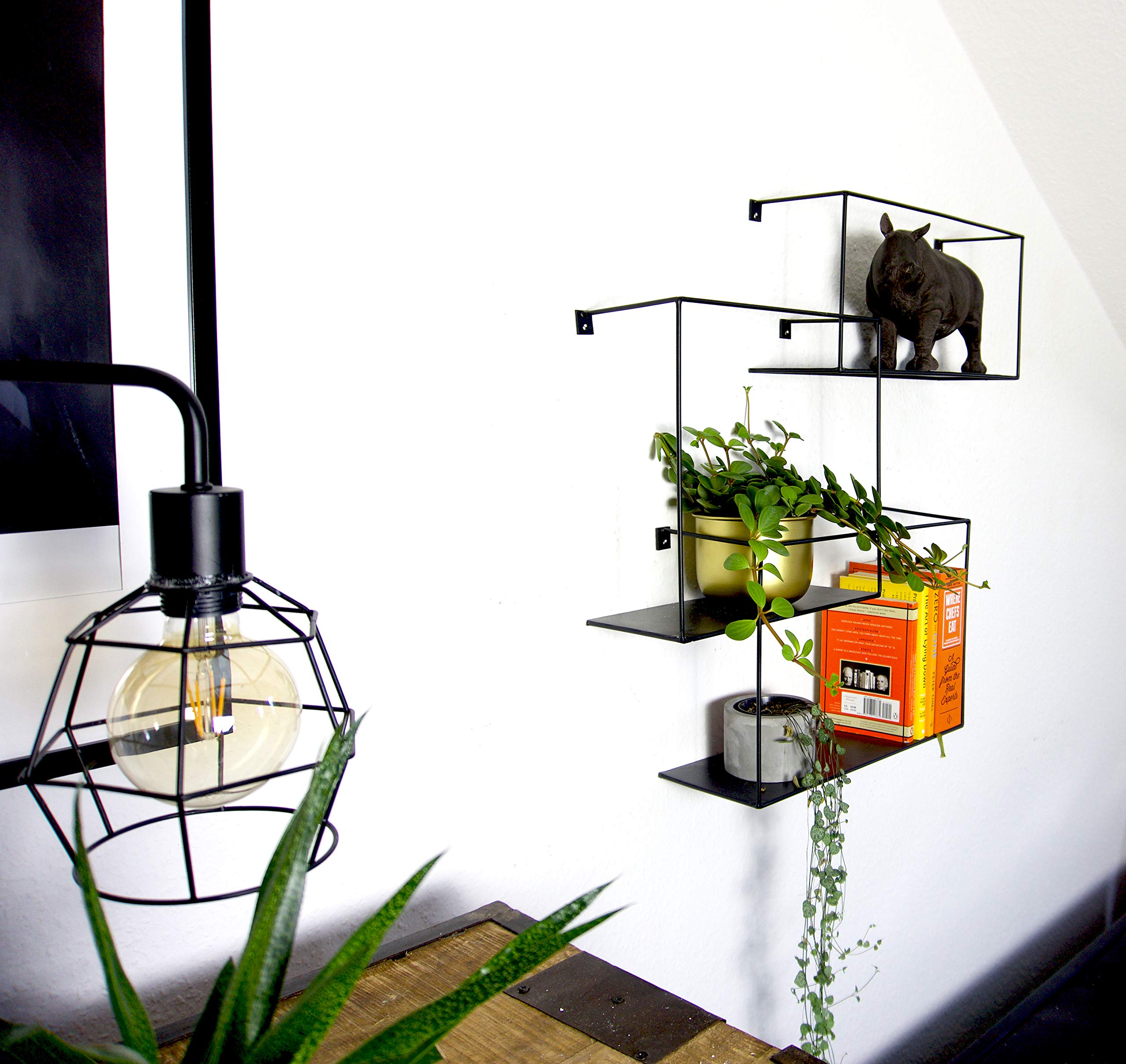 kimisty Set of 3 Metal Intersecting Wall Shelves