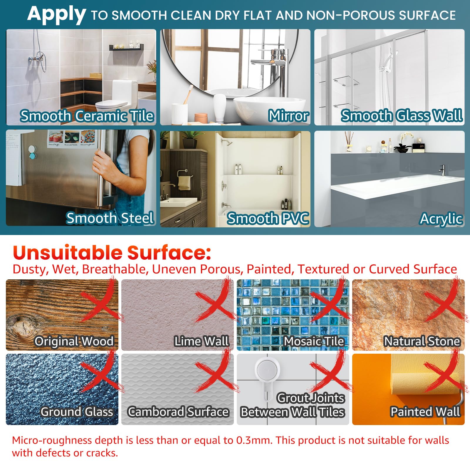 TAILI Shower Caddy Suction Cup 2 Pack with Hooks & Soap holder