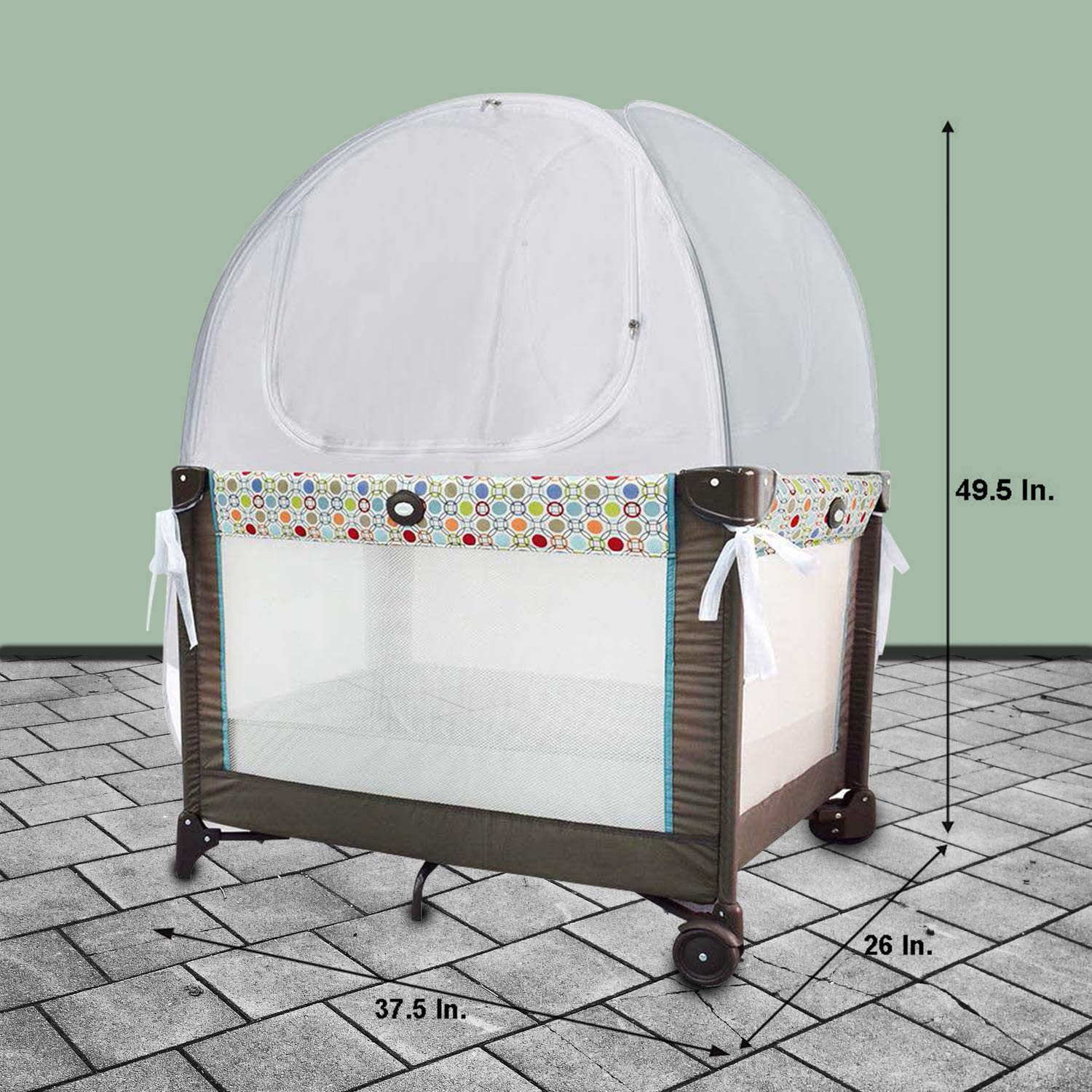 Baby & Beyond Pack 'N' Play Pop Up Tent Safety Net, Protects From Insects, Mosquitoes And From Climbing Out, Top See Through Mesh Net (Pack 'N' Play Not Included)