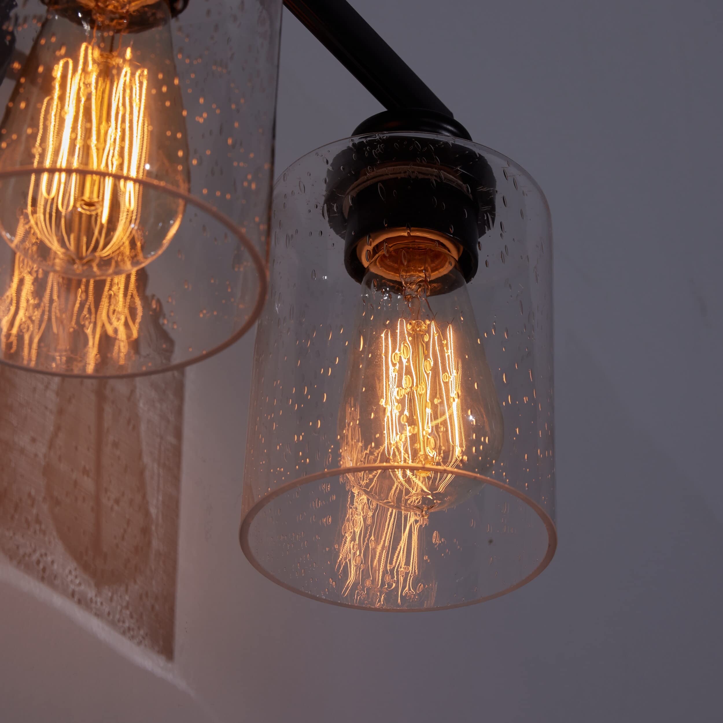 إضاءة حمام زجاجية شفافة من Craftmade 50503-FB Bolden، 3 مصابيح، 300 واط، لون أسود مسطح