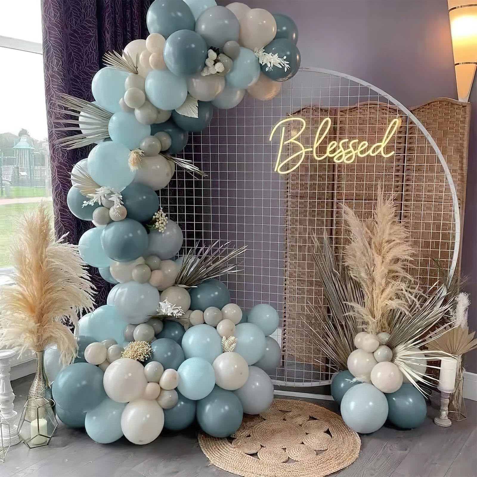 PartyWoo Pale Aqua Balloons, 105 pcs 12 Inch Boho Blue Balloons, Pale Blue Balloons for Balloon Garland or Balloon Arch as Party Decorations, Birthday Decorations, Baby Shower Decorations, Blue-F28