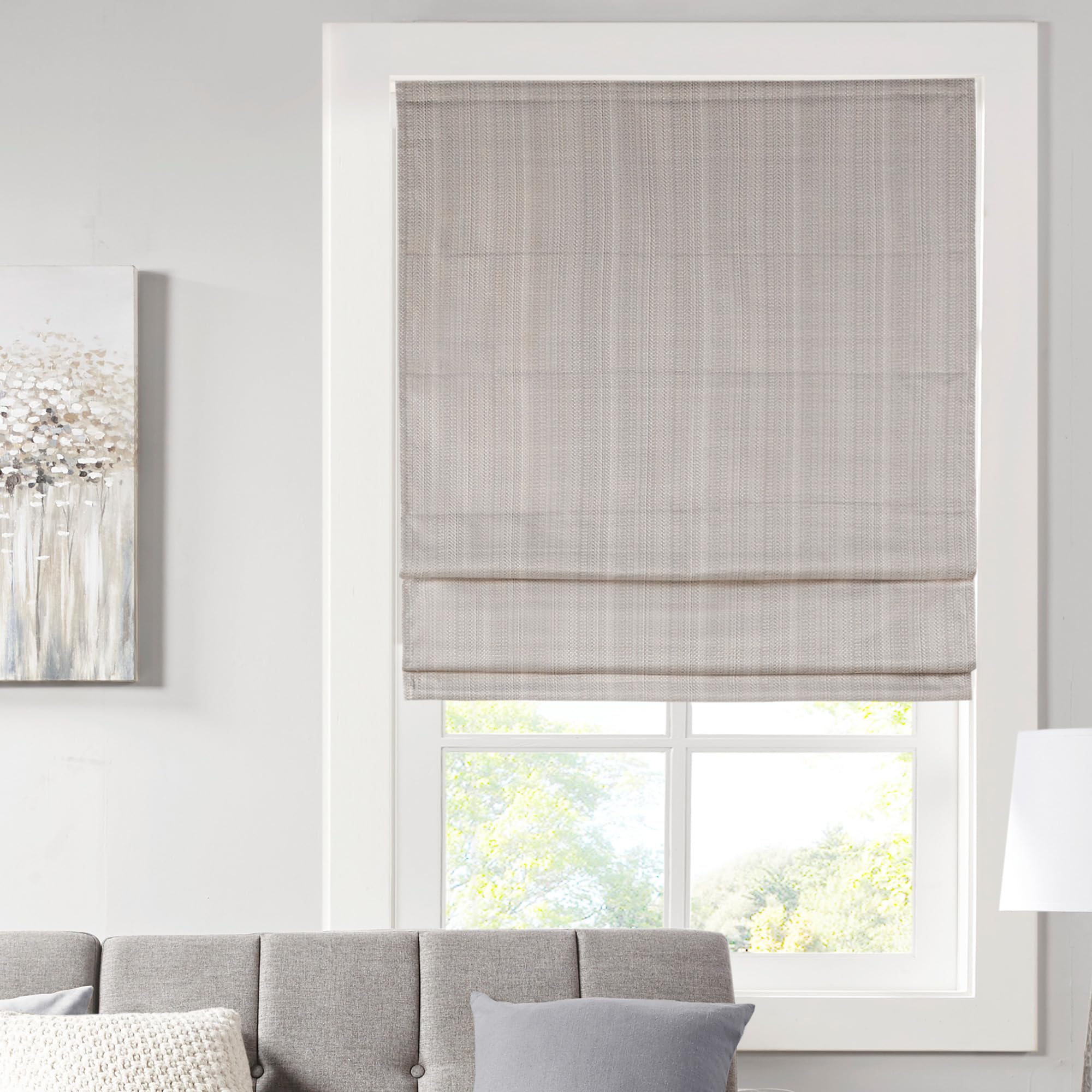 Madison Park Galen Cordless Roman Shades, 88.9 cm x 162.56 cm , Taupe
