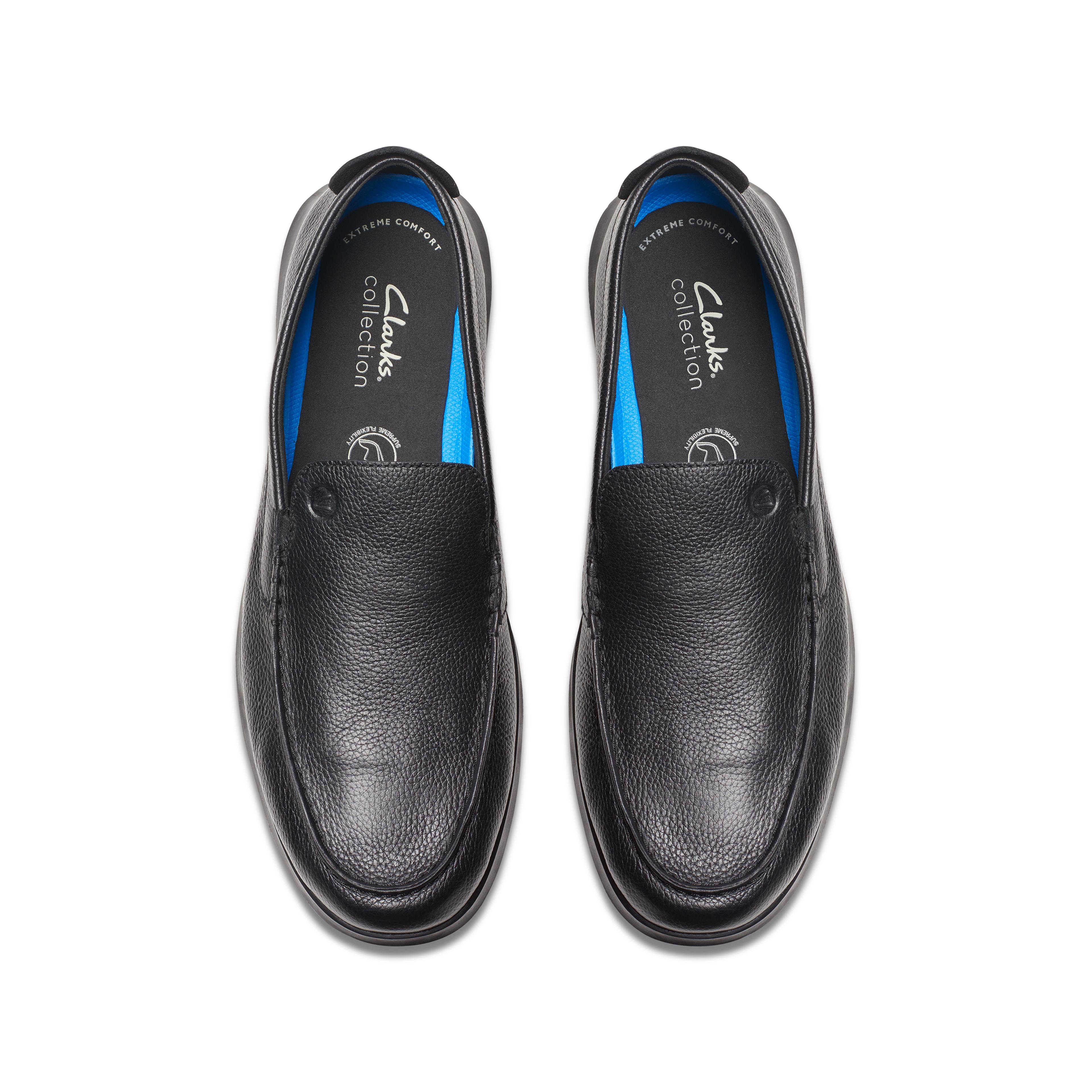 Clarks Flexway Step Men’s Black Leather Shoes – Lightweight Flex Comfort & Classic Style