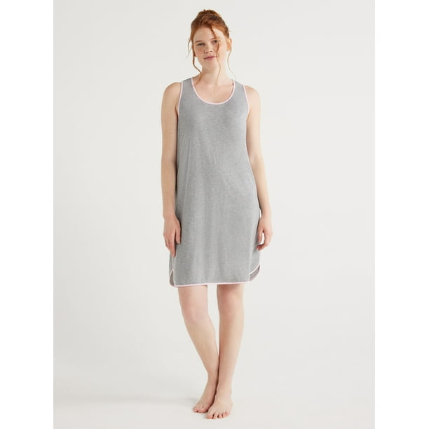 المقاس: XL - قميص نوم نسائي بدون أكمام من Joyspun مصنوع من مزيج القطن