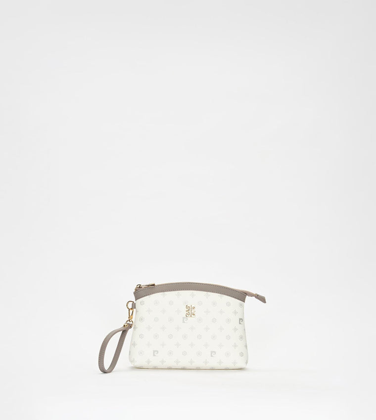 Pierre Cardin Metal Accent Clutch Bag White/ GRAY