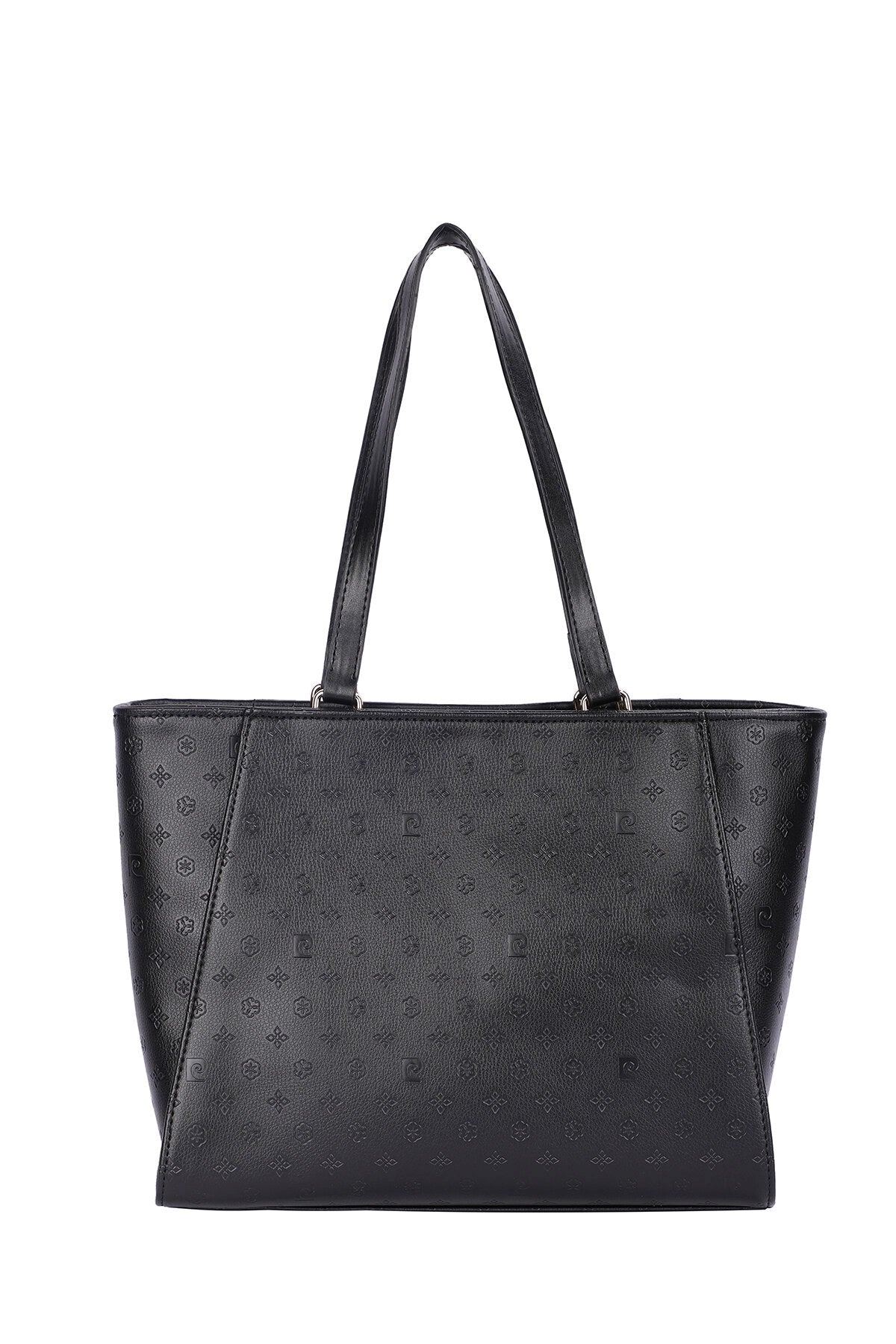 Pierre Cardin Women's Shoulder Bag with Gold Zip and Gold Logo in Black