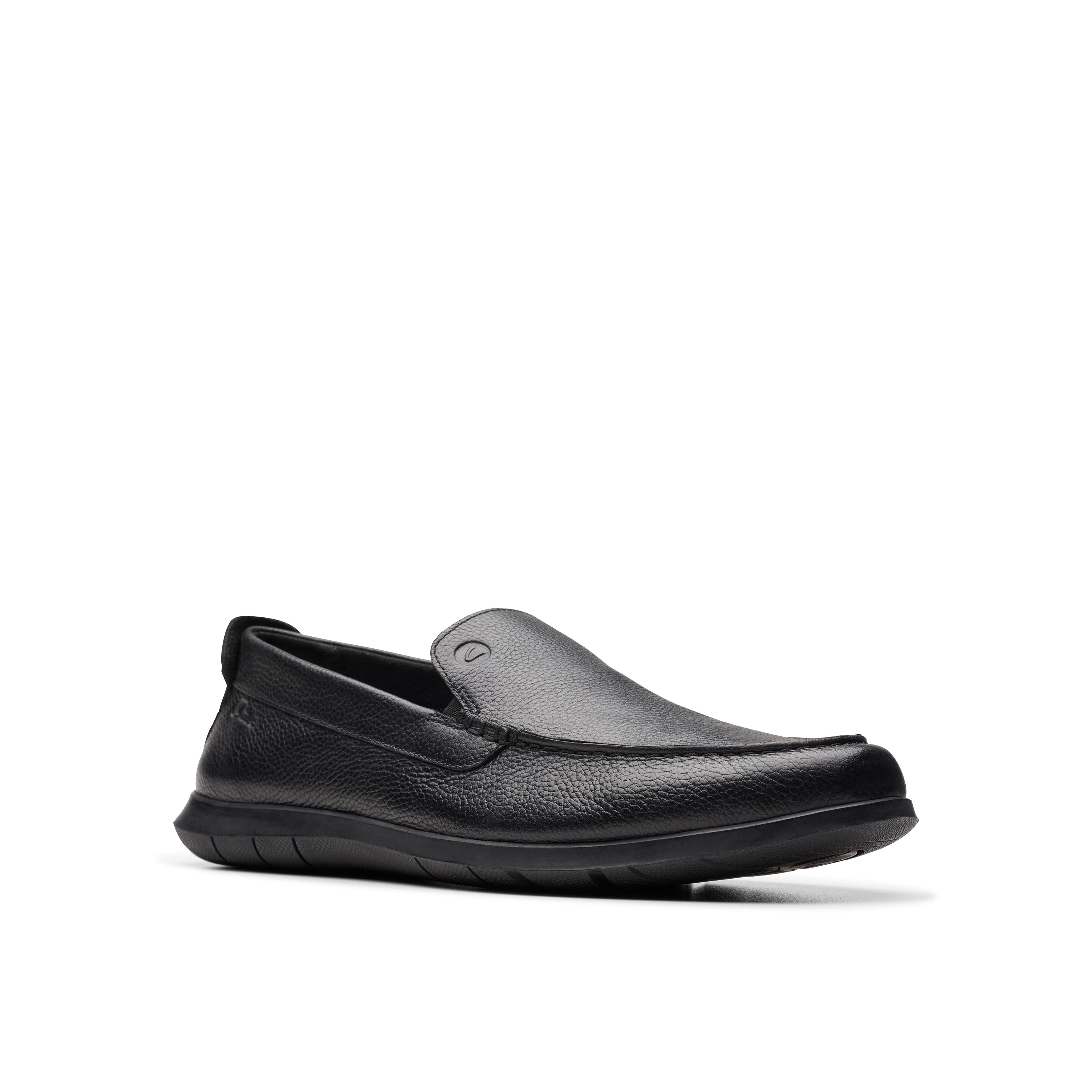 Clarks Flexway Step Men’s Black Leather Shoes – Lightweight Flex Comfort & Classic Style