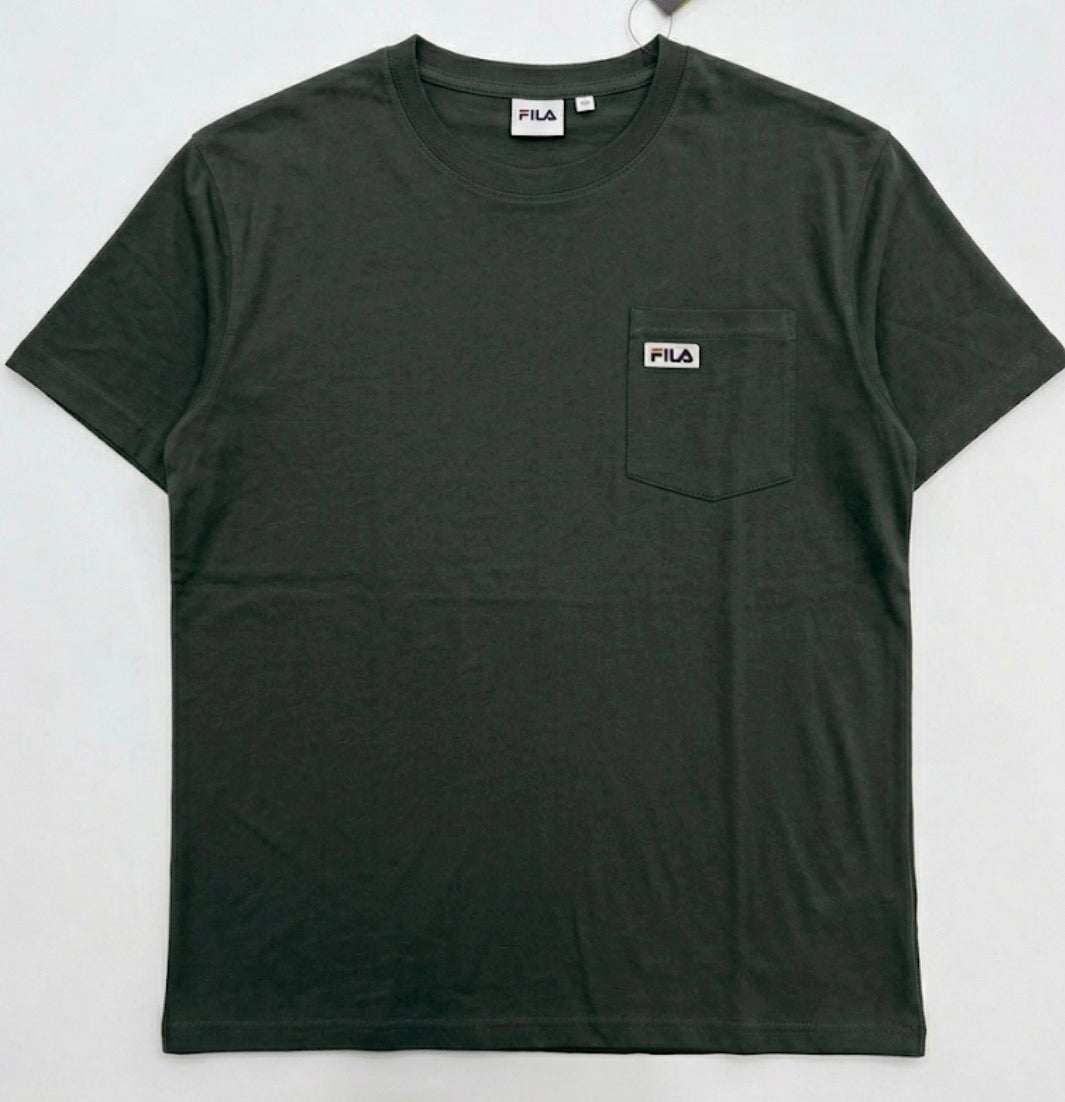 FILA DARK GREEN POCKET T-SHIRT FOR MEN(fmt1236-355)