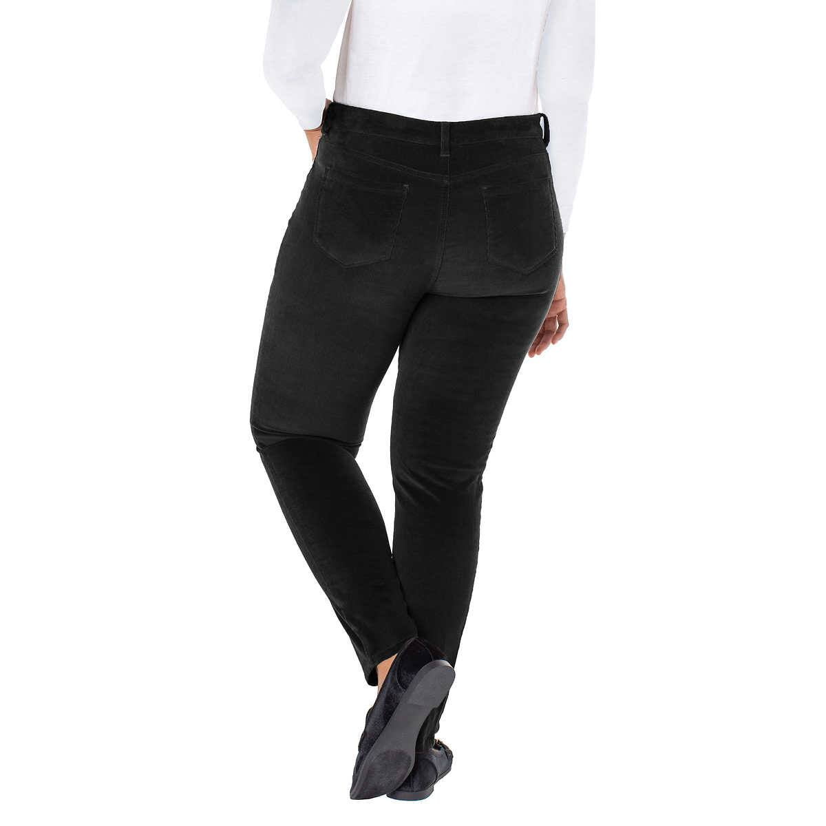 SIZE: 27 - Well Worn Ladies High Rise Luxe Velvet Tapered Pants (Black 4/27)