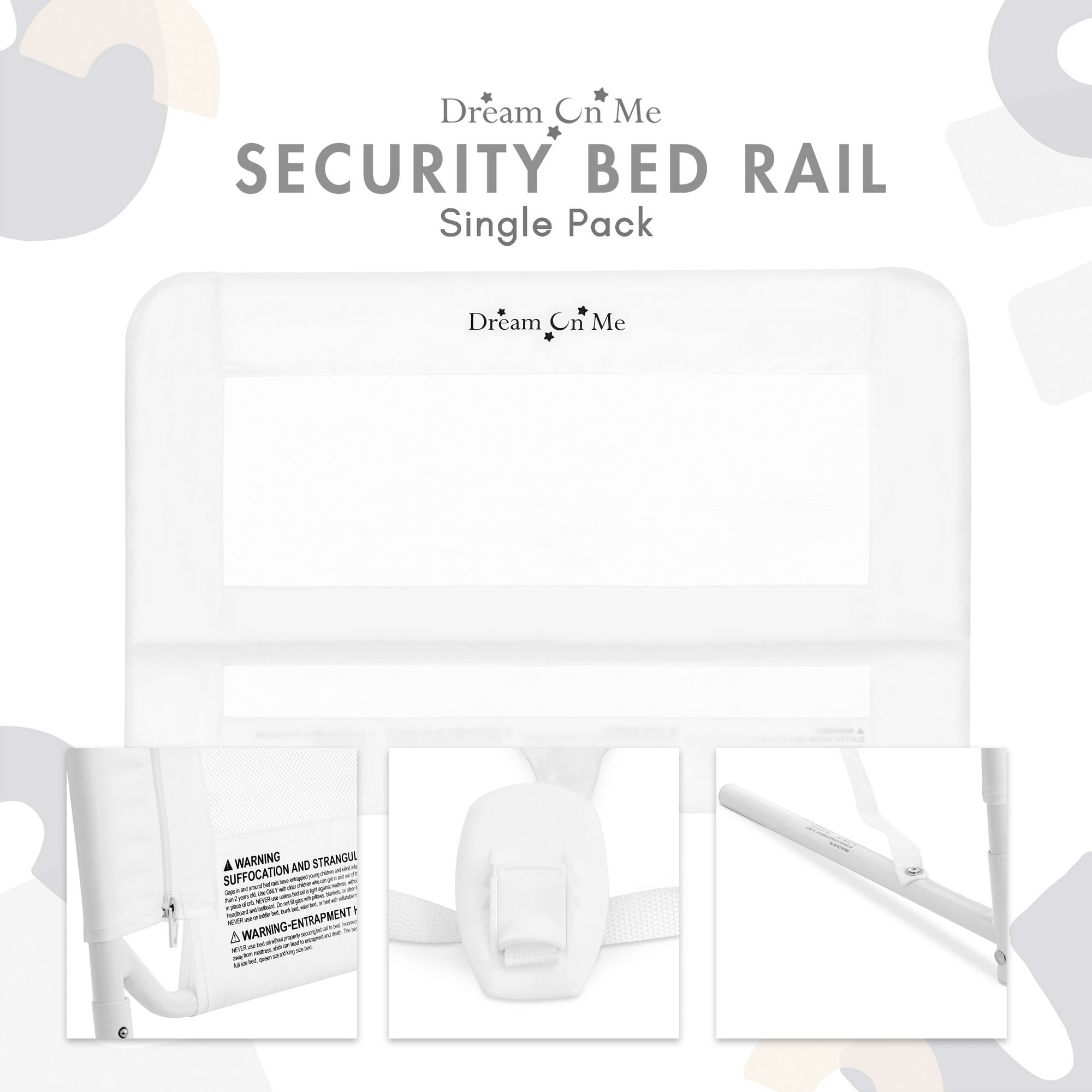 درابزين سرير شبكي خفيف الوزن قابل للتعديل وآمن مع نسيج شبكي قابل للتهوية باللون الأسود - 33 قدمًا طولًا و14 بوصة عرضًا و23 بوصة ارتفاعًا