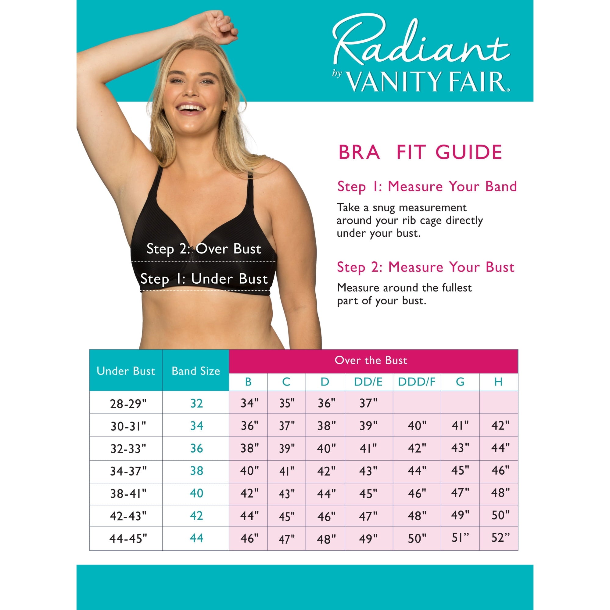 المقاس: 36DDD - حمالة صدر نسائية ناعمة ومقلمة من مجموعة فانيتي فير راديانت، رقم الموديل 3476084