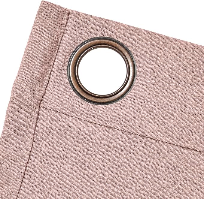 ستائر فريليمنت كورال الكتانية، ستائر داخلية بحلقات برونزية، ستائر نوافذ لغرفة المعيشة، غرفة النوم، غرفة الأطفال، عرض 52 بوصة × طول 63 بوصة، لوحة واحدة