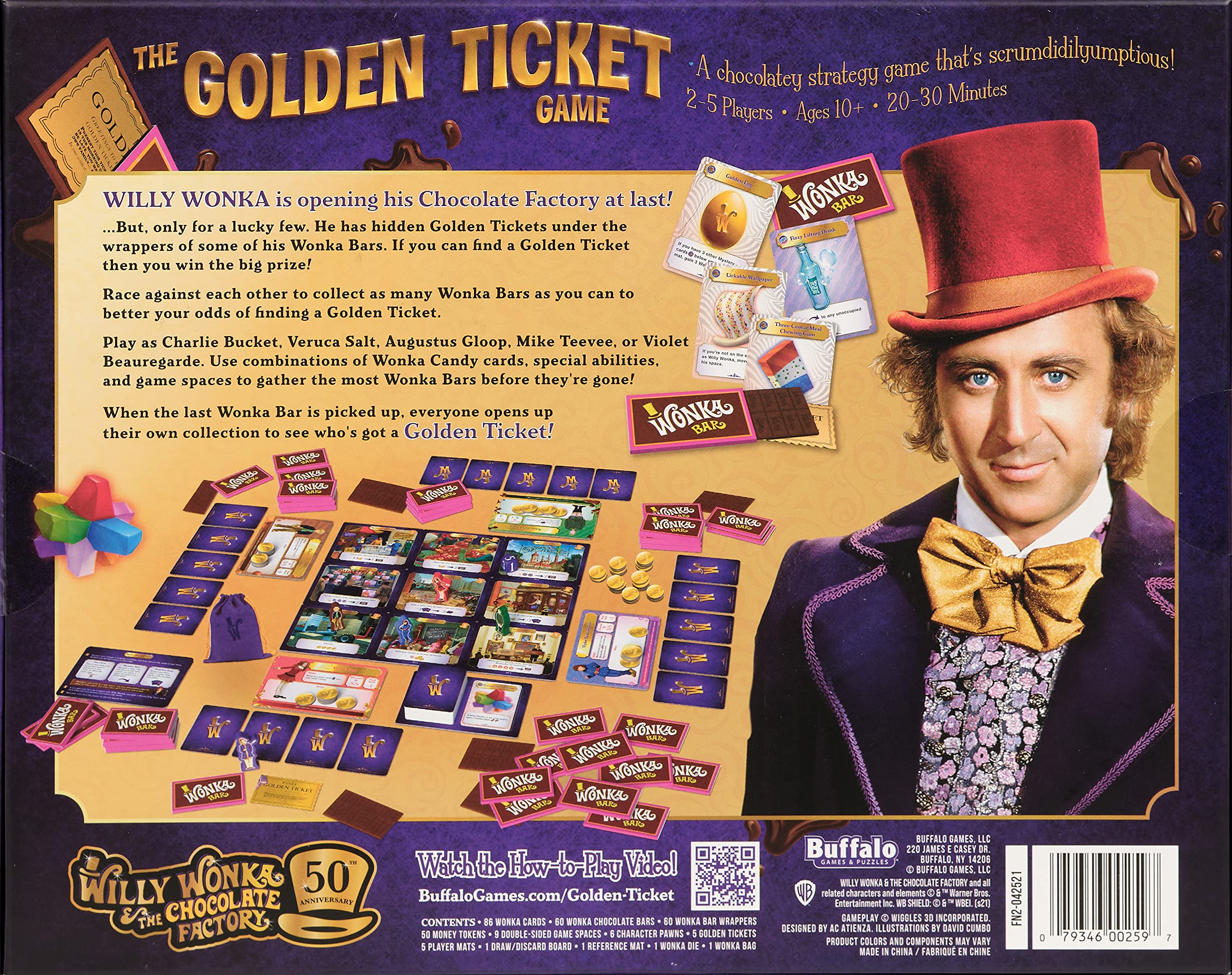 SEALED - Buffalo Games - Willy Wonka's The Golden Ticket Game, 10 years