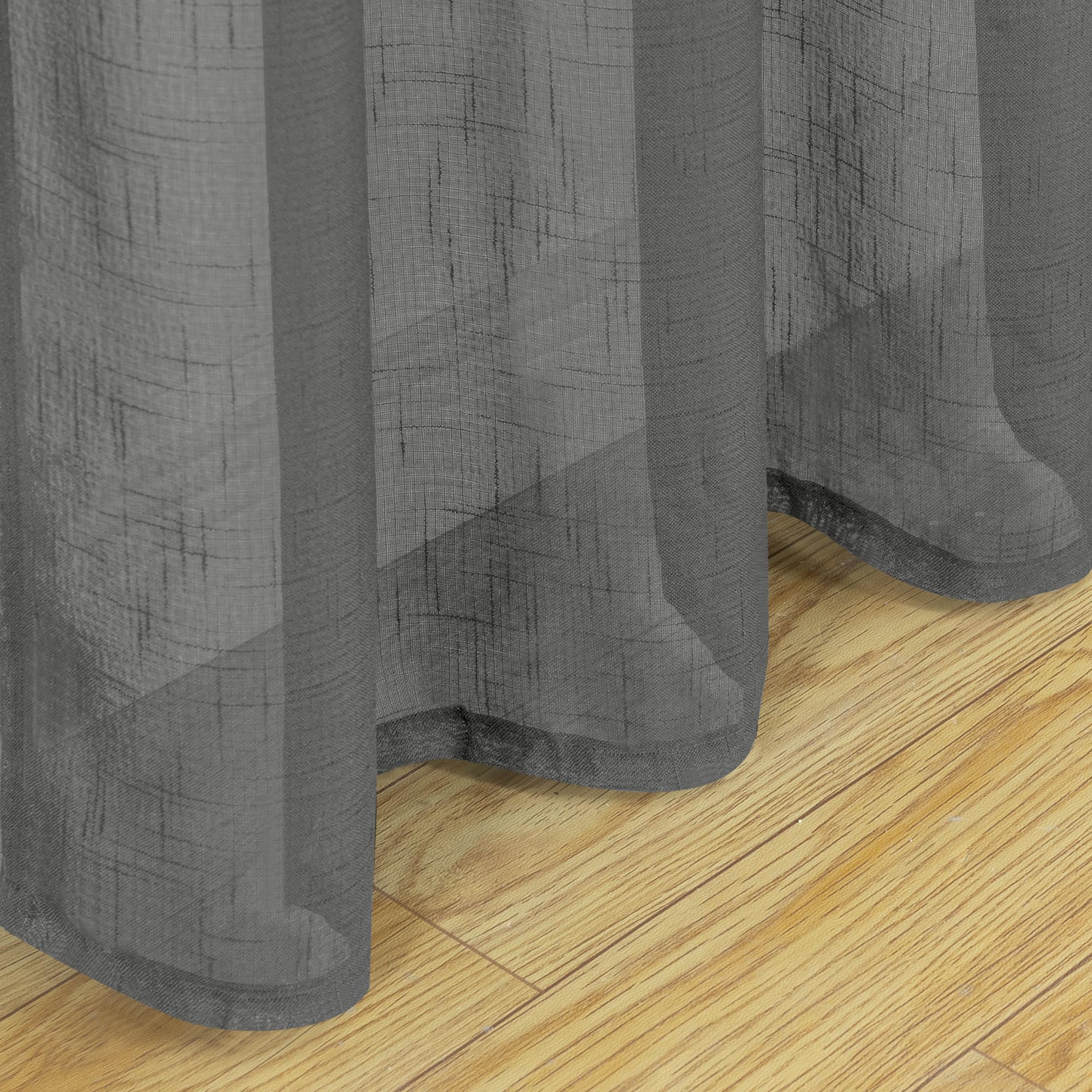 BGment Sheer Linen Curtains for Living Room 2 Panels Set