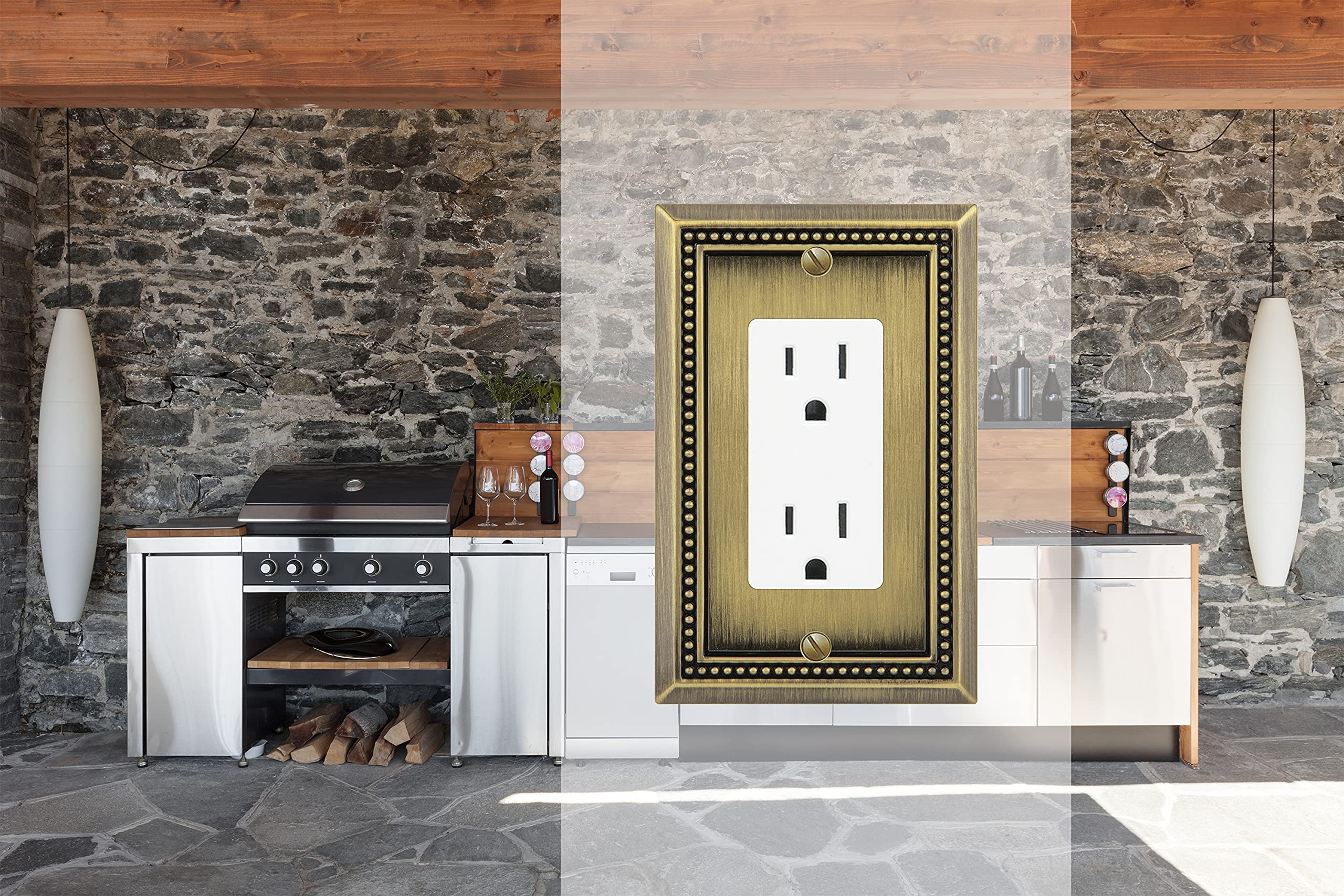 Henne Bery Sunken Pearls Decorative Wall Plate Switch Plate Outlet Cover