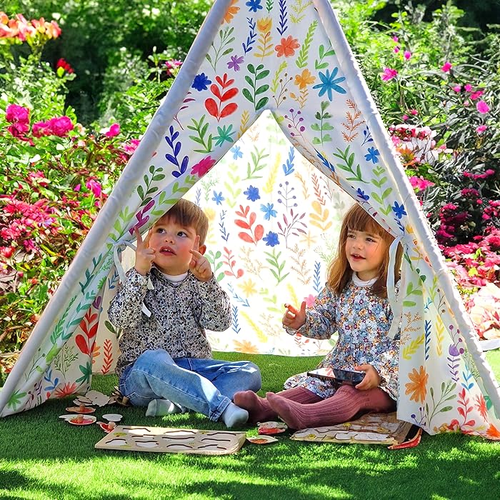 Teepee Tent For Kids with Padded Mat and Carry Bag