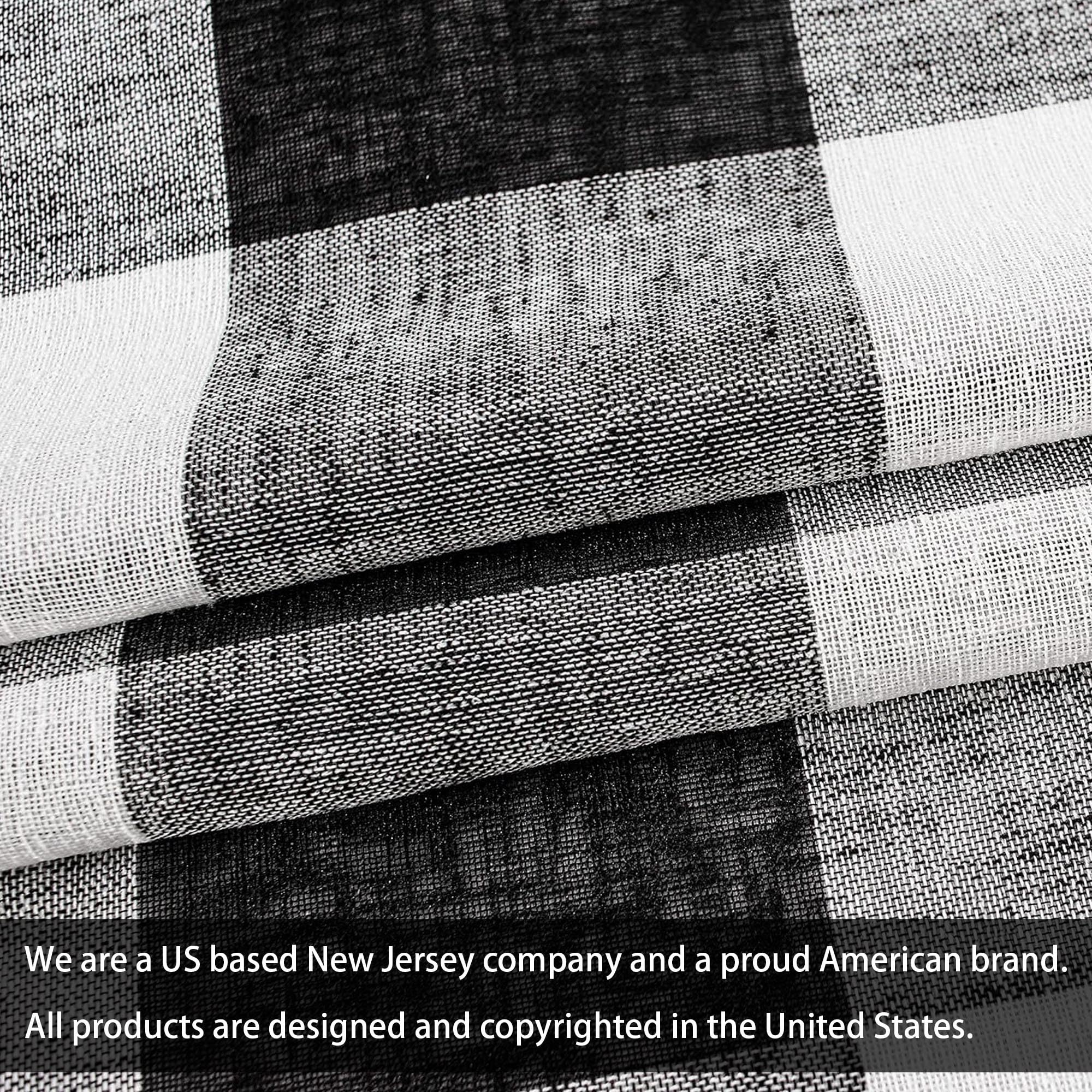 ستائر DriftAway Buffalo Plaid Check المنسوجة والمبطنة بنقشة مربعات حرارية معتمة مكونة من لوحين 127 × 213 سم (أسود)